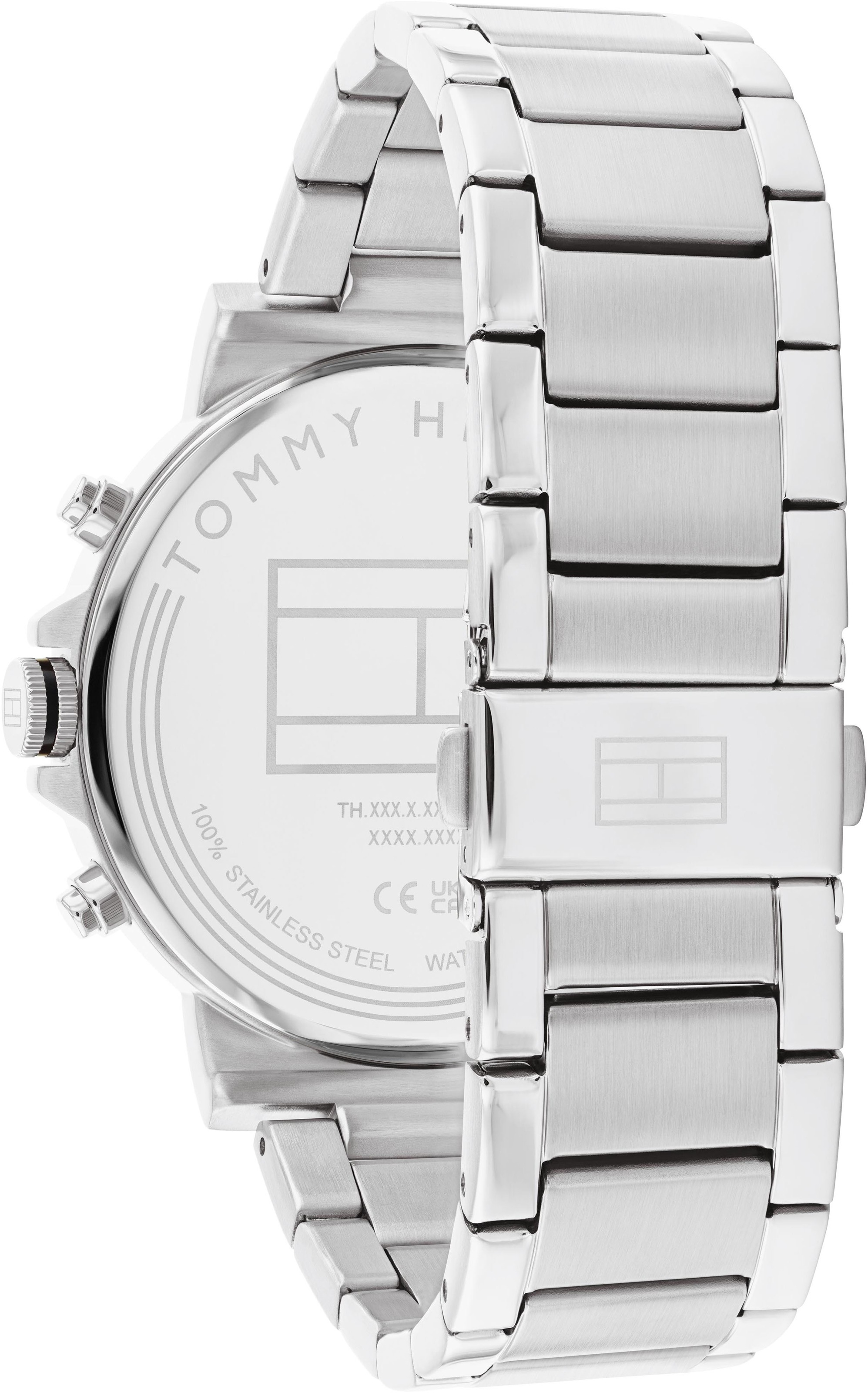 Tommy Hilfiger Multifunktionsuhr »TYSON«, Quarzuhr, Armbanduhr, Herrenuhr, Edelstahlarmband, analog, Tag