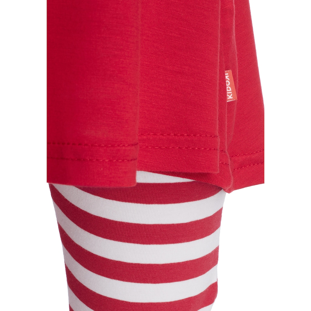 KIDSWORLD Kleid, Leggings & Haarband »3tlg. Set:«, (Set, 3 tlg.), Capri und Haarband maritim geringelt