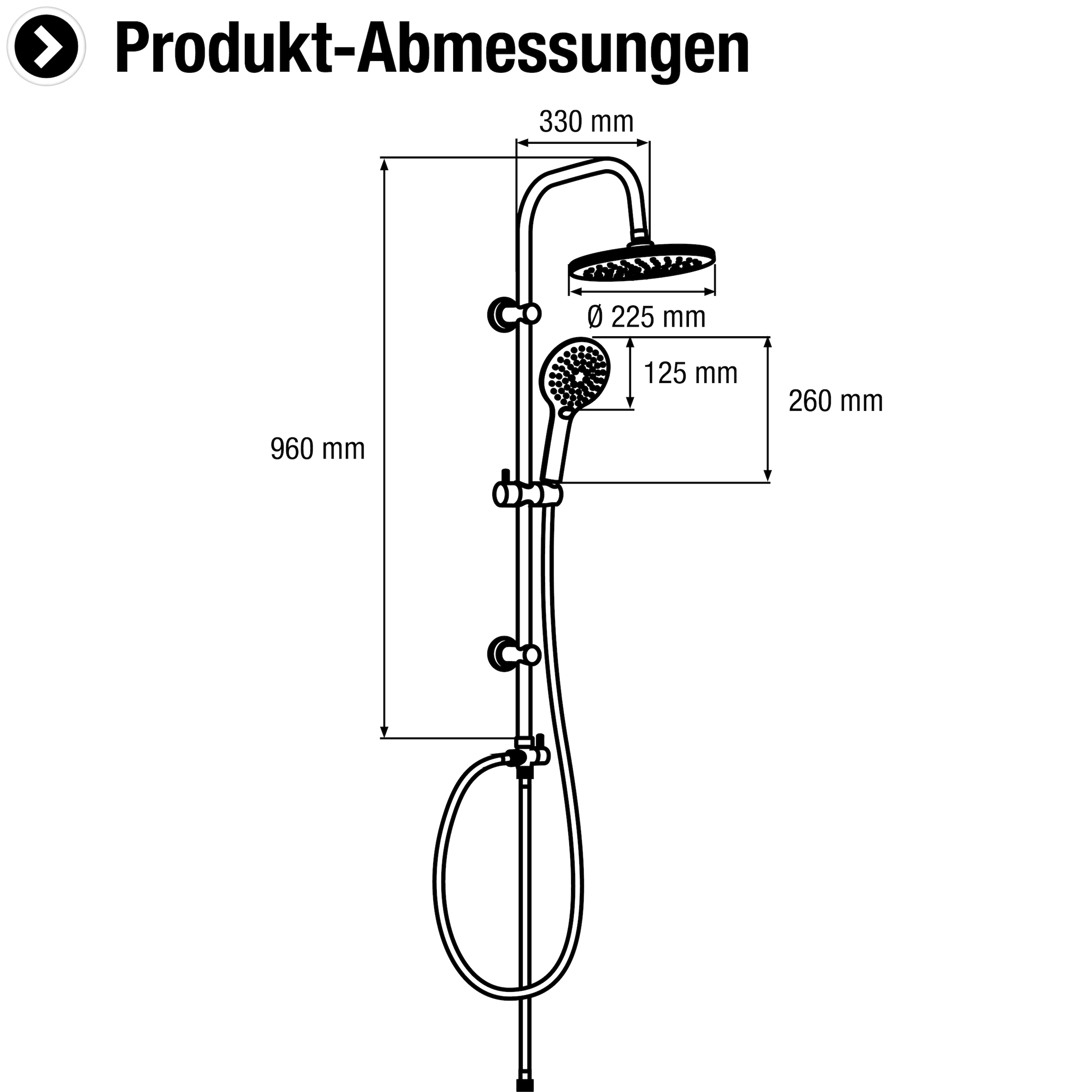 CORNAT Duschsystem, für Durchlauferhitzer geeignet