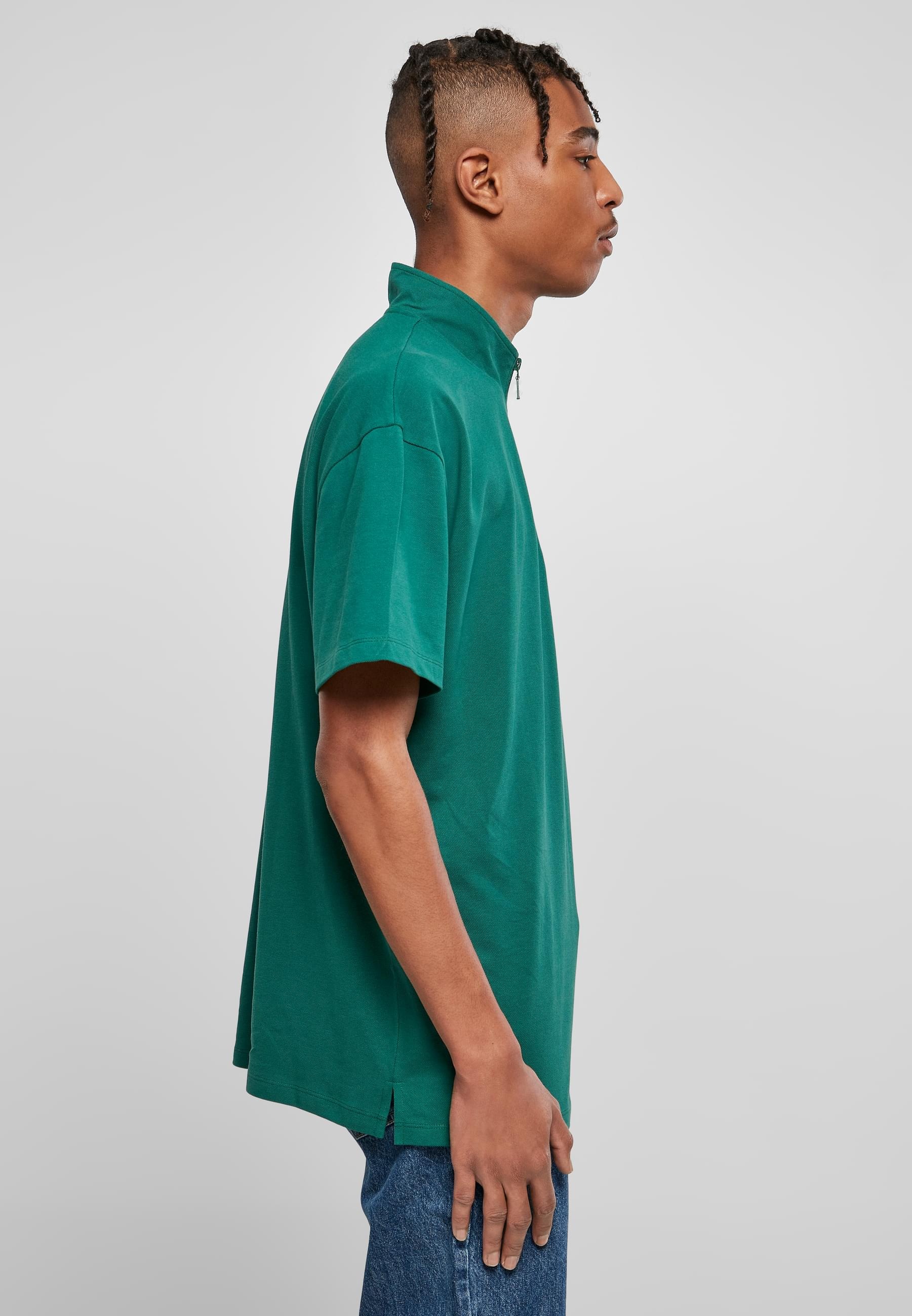 URBAN CLASSICS T-Shirt »Urban Classics Herren Boxy Zip Pique Tee«, (1 tlg.)