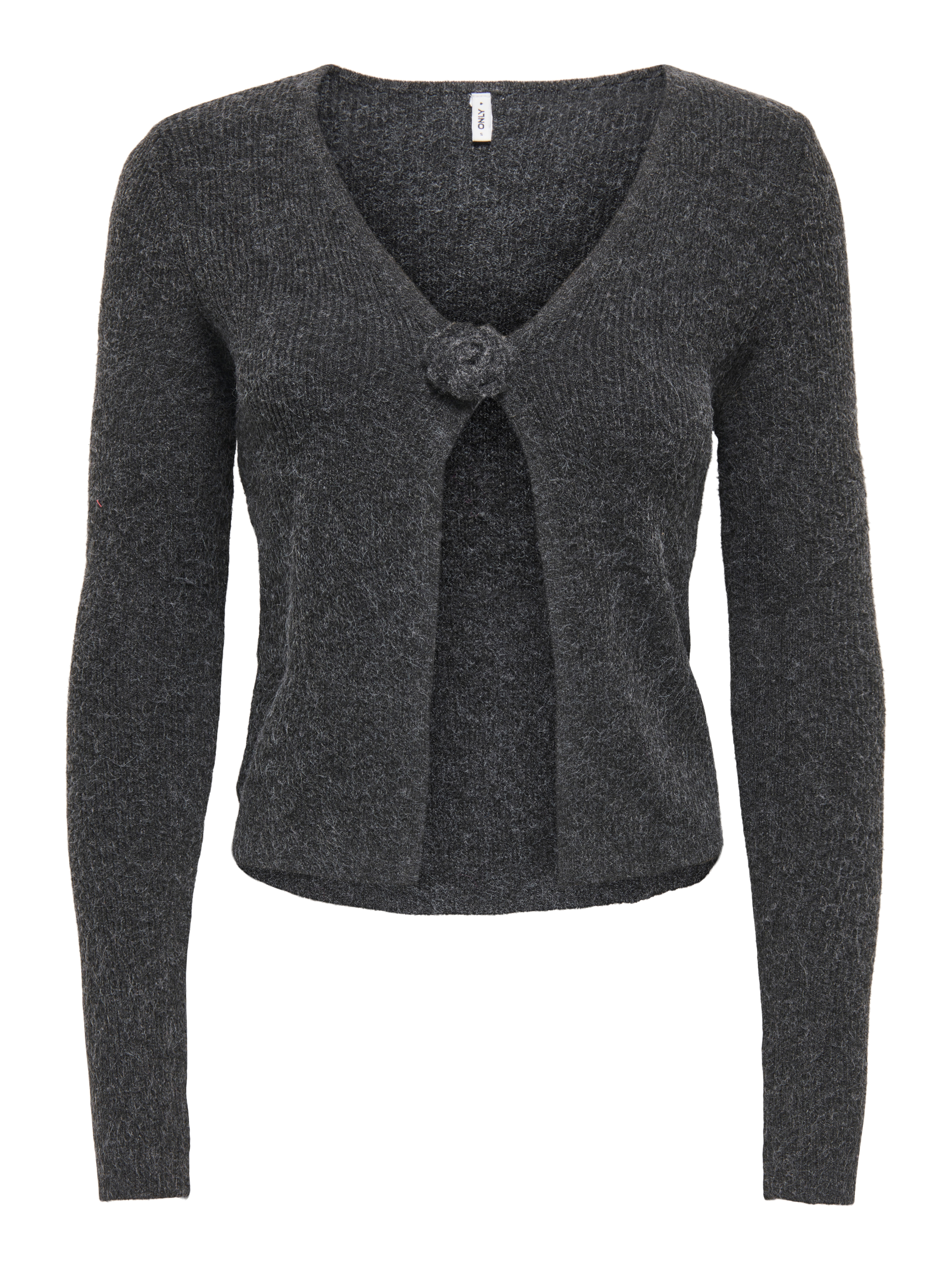 ONLY Strickjacke "ONLRICA LS RIB FLOWER CARDI CC KNT" Materialmix, regular fit