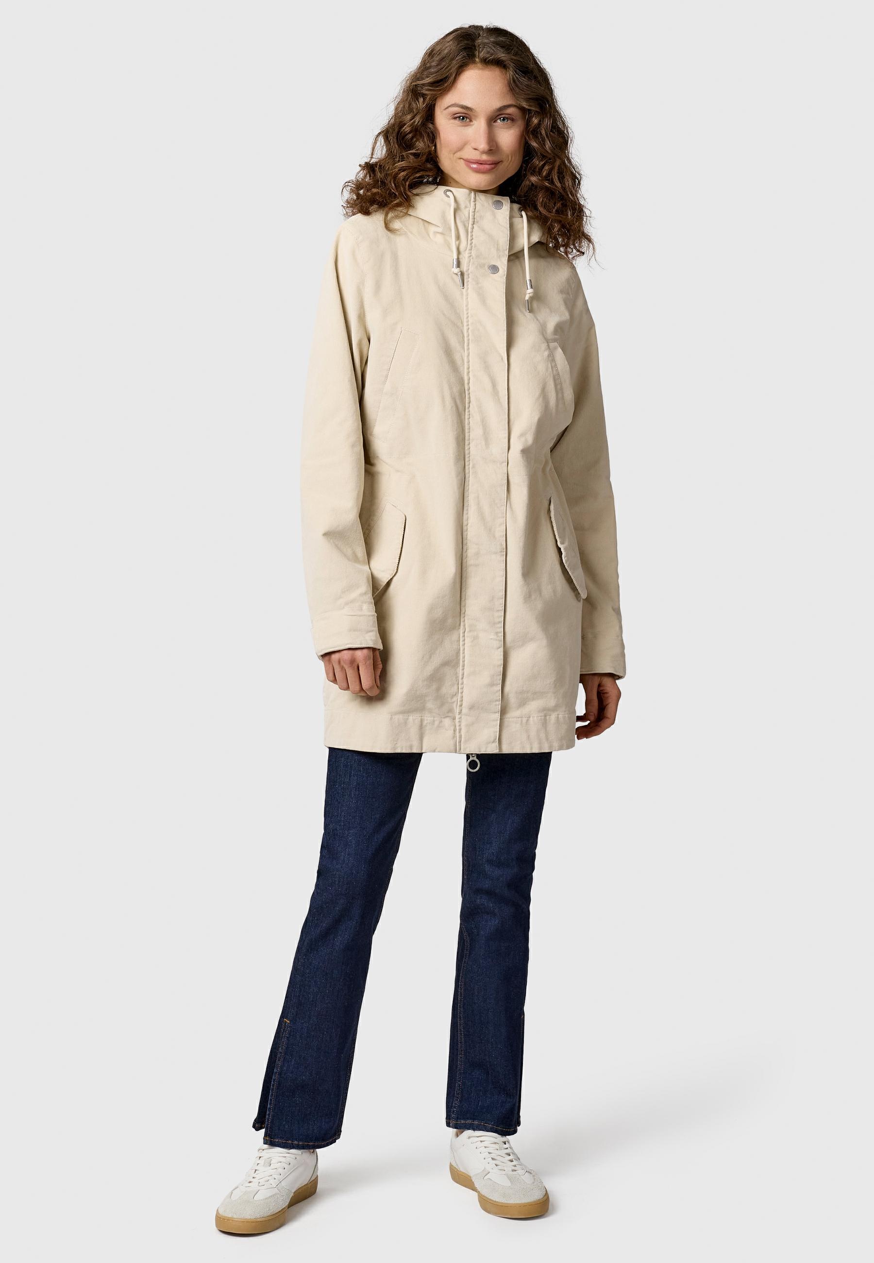 Ragwear Kurzmantel »Cannas Cordy YOUMODO« Übergangsmantel in Kord-Optik mit Kapuze