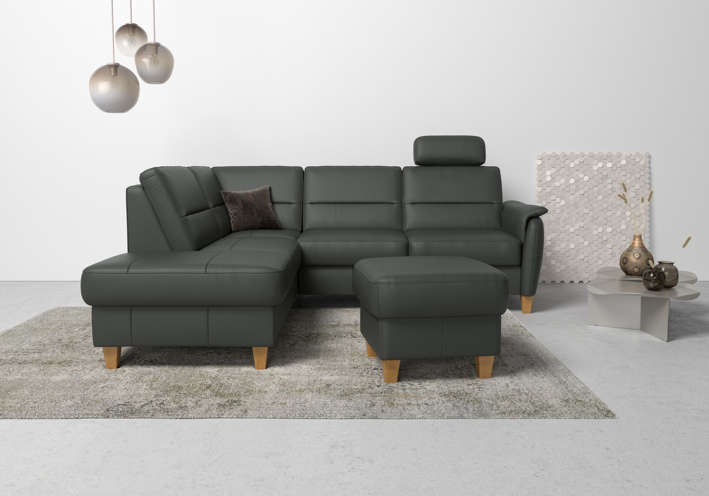 Home affaire Ecksofa "Palmera L-Form, B: 236 cm" optional Bettfunktion & Be günstig online kaufen