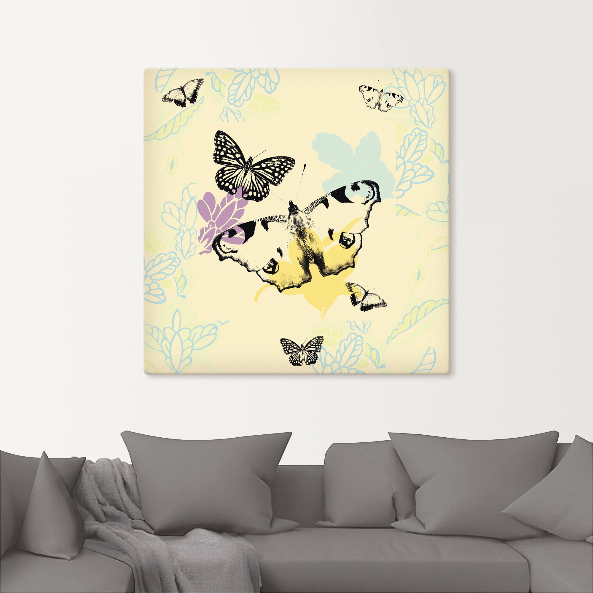 Artland Wandbild »Schmetterlinge in gelb«, Insekten, (1 St.), als Alubild, Leinwandbild, Wandaufkleber oder Poster in versch. Größen