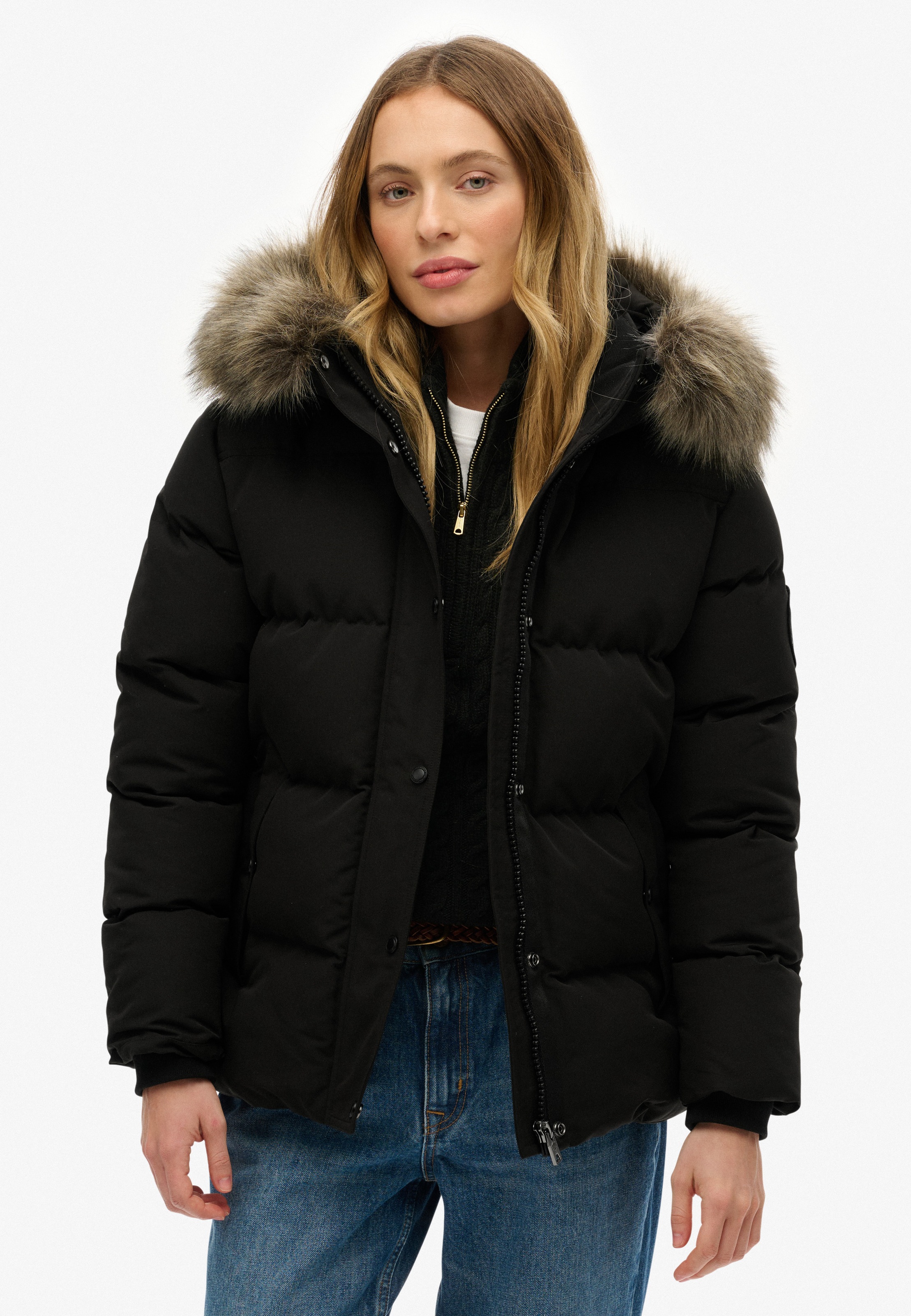 Superdry Steppjacke "EVEREST 5 BAFFLE PUFFER JKT" mit Kapuze Kunstfaser, re günstig online kaufen