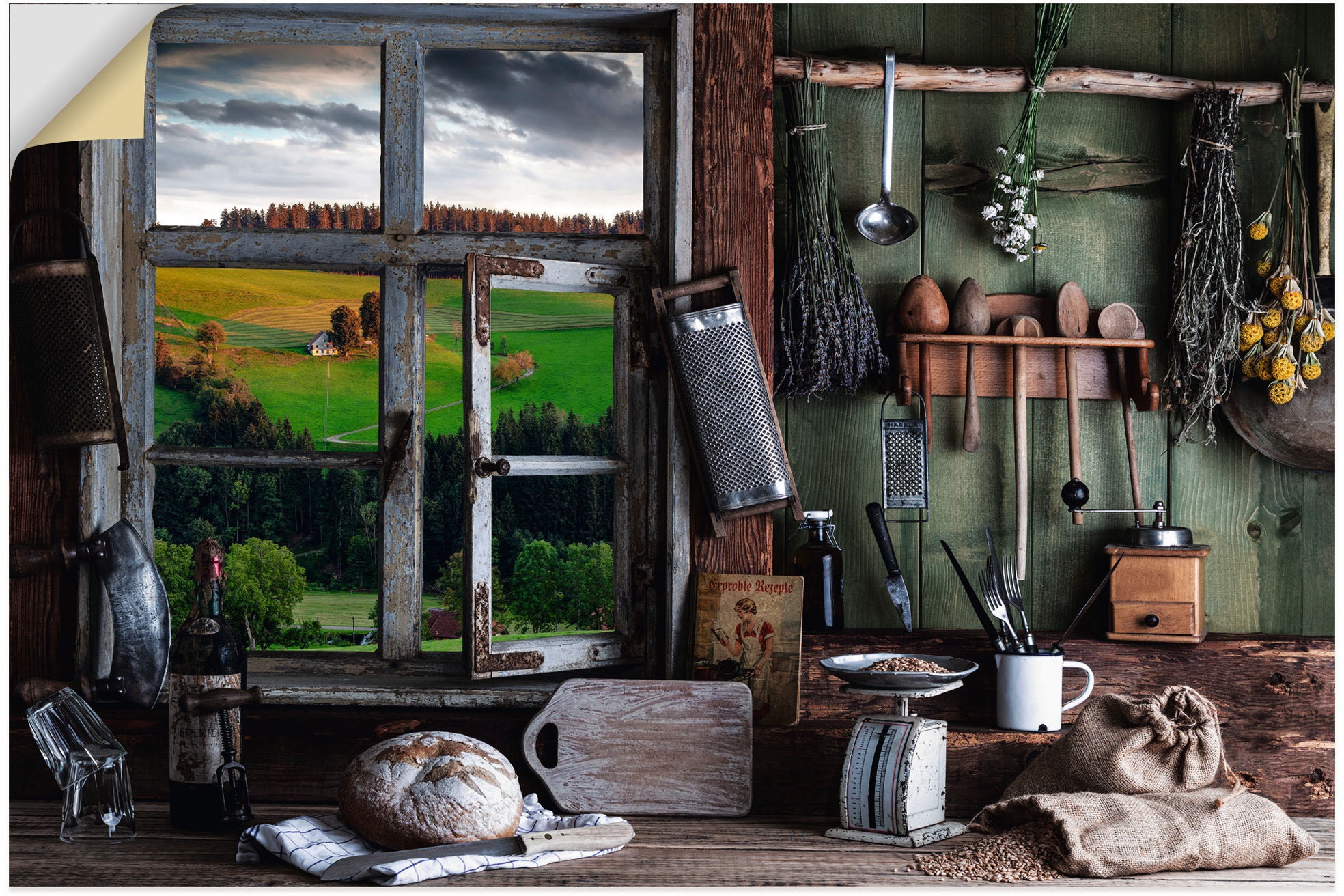 Artland Wandbild »rustikale Bauernküche«, in BAUR versch. Größen Alubild, Poster | oder St.), Wandaufkleber bestellen Arrangements, (1 als Leinwandbild