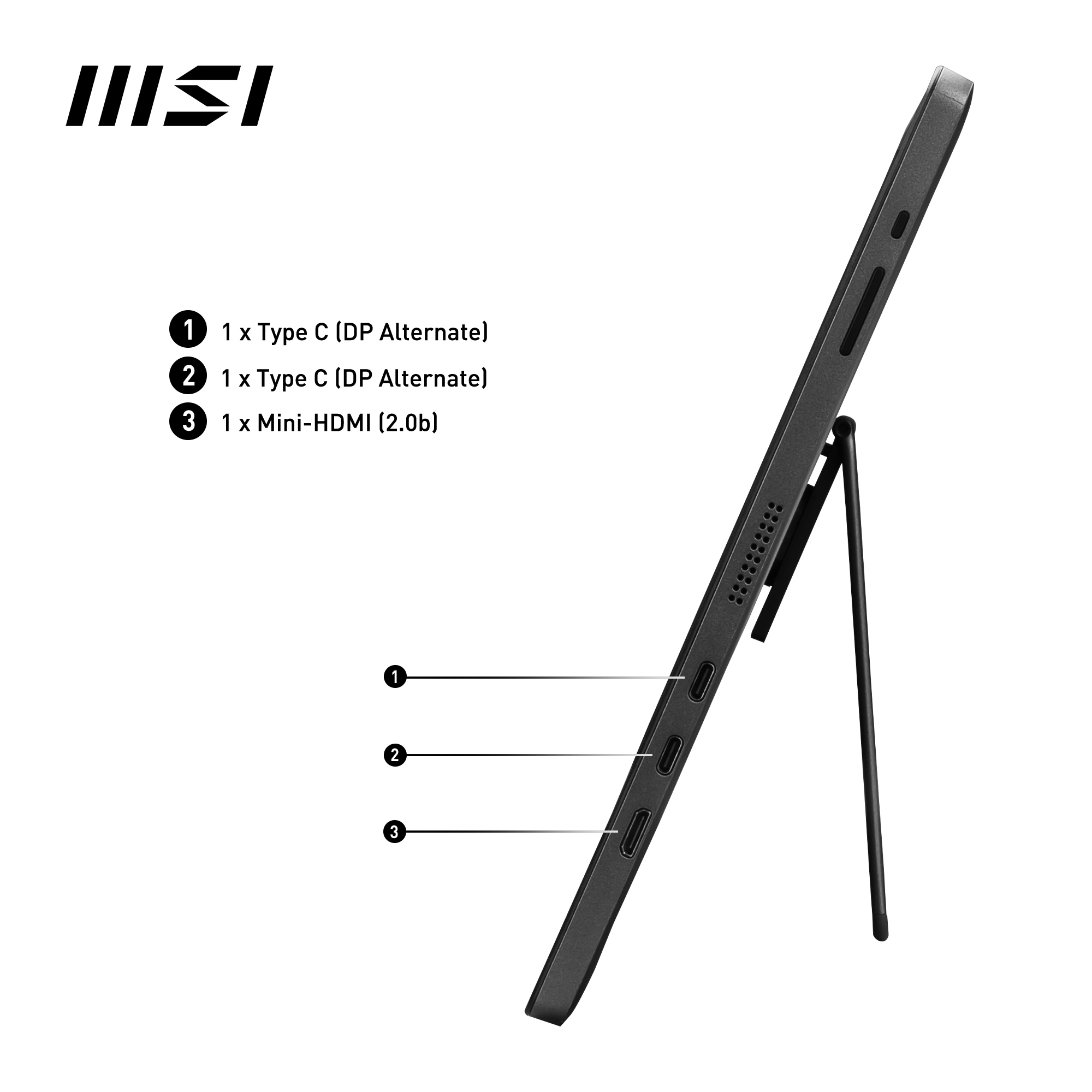 MSI Portabler Monitor »PRO MP161«, 40 cm/16 Zoll, 1920 x 1080 px, Full HD, 4 ms Reaktionszeit, 60 Hz, 3 Jahre Herstellergarantie, USB-C