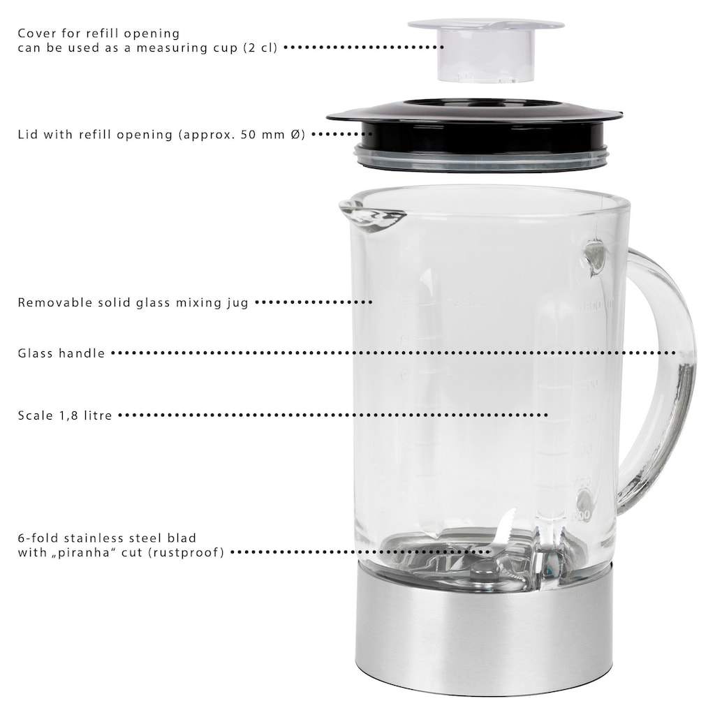 ProfiCook Standmixer »PC-UM 1006 inox«, 1200 W