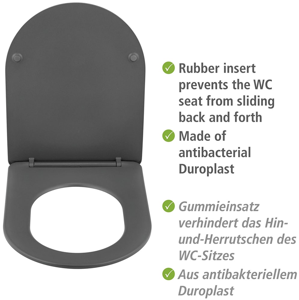 WENKO WC-Sitz »Modell Galati« aus Duroplast, ultraflach, D-Form, mit Absenkautomatik