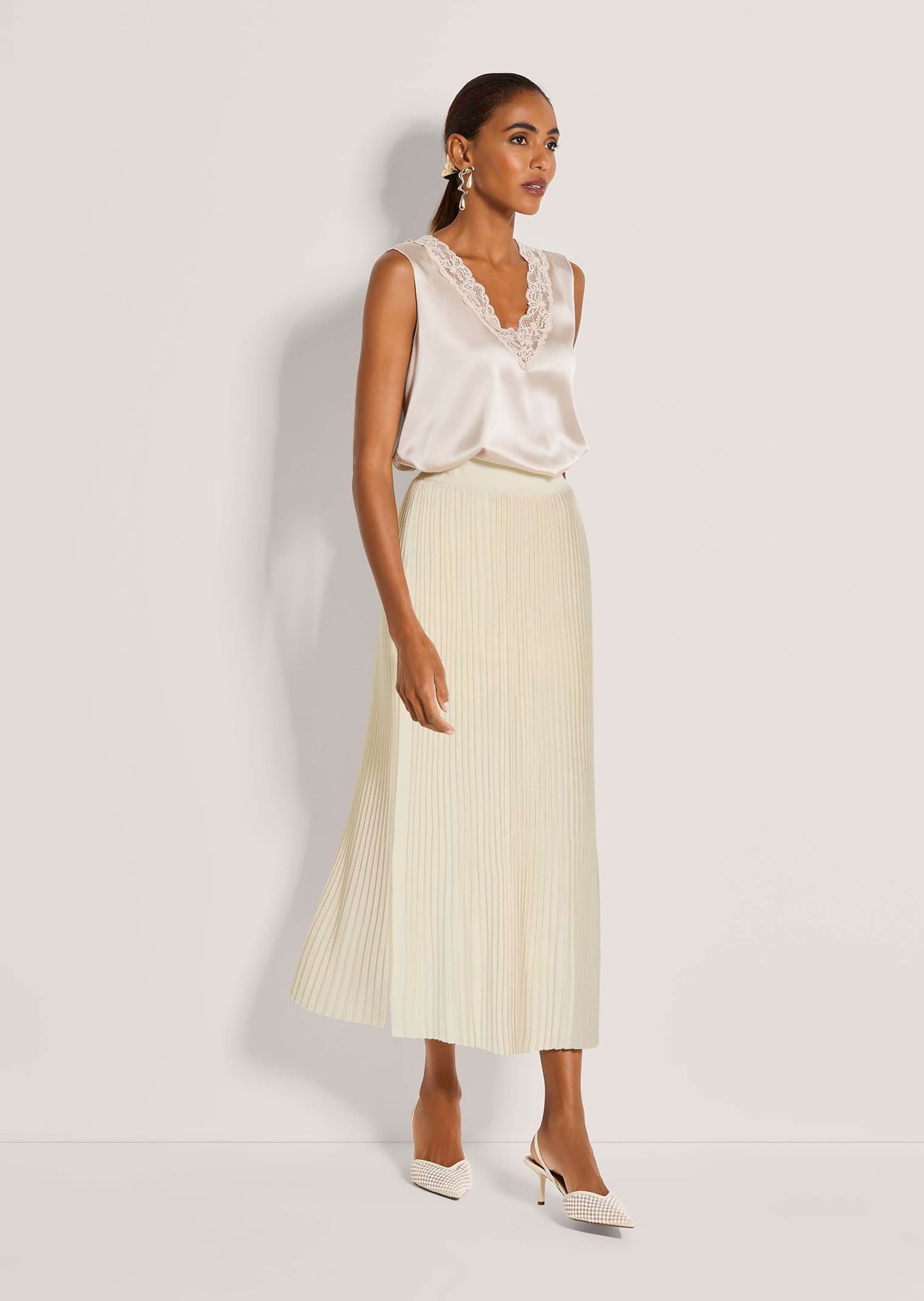 MADELEINE Strickkleid "Plissee-Rock Midi-Strickrock mit elastischem Bund, P günstig online kaufen