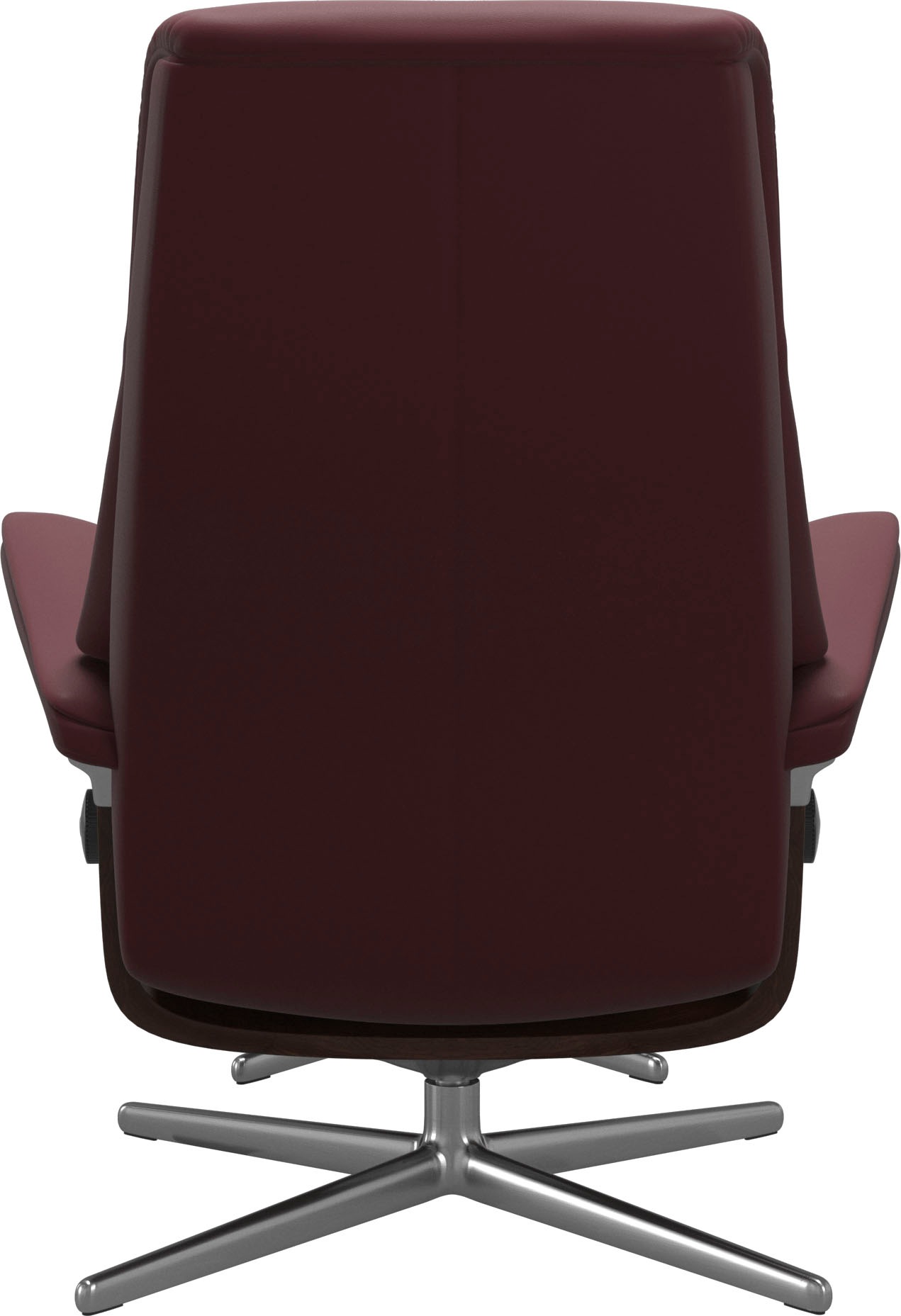 Stressless® Relaxsessel »View«, (Set, Relaxsessel mit Hocker), mit Hocker, mit Cross Base, Größe S, M & L, Holzakzent Braun