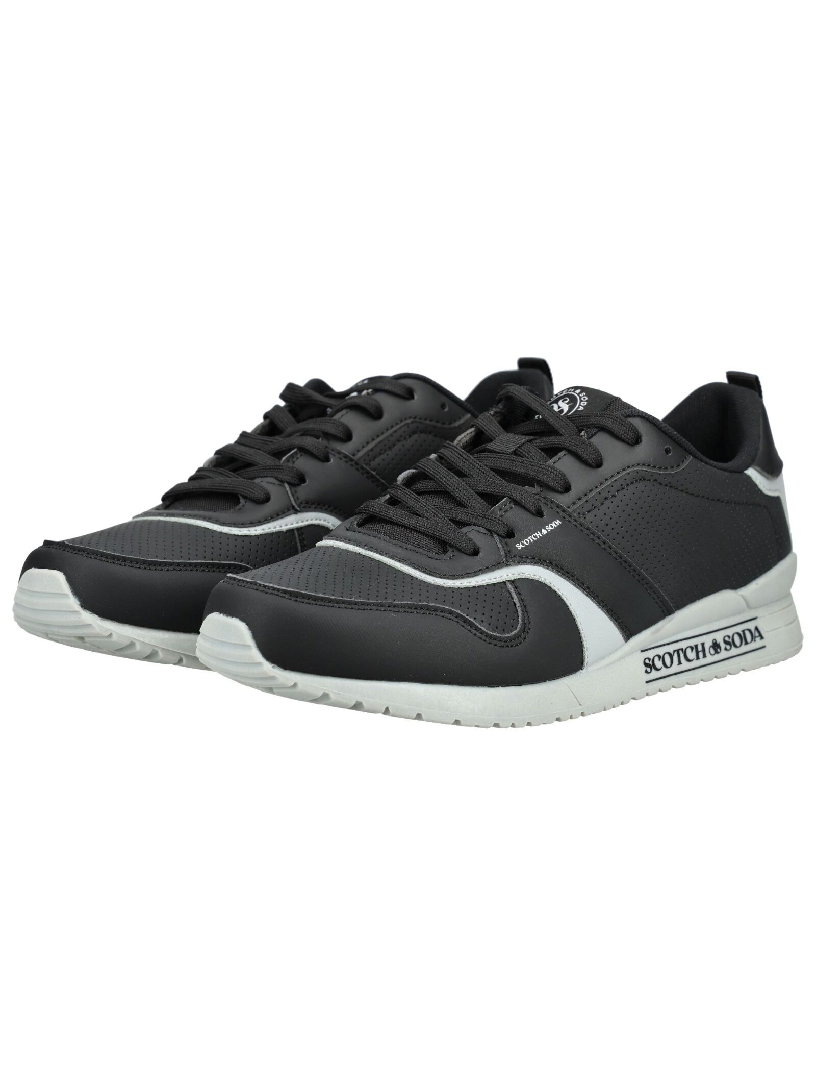 Sneaker SCOTCH & SODA "Scotch & Soda Sneaker Lederimitat", Herren, Gr. 42, schwarz, grau, Lederimitat, Schuhe Sneaker 3