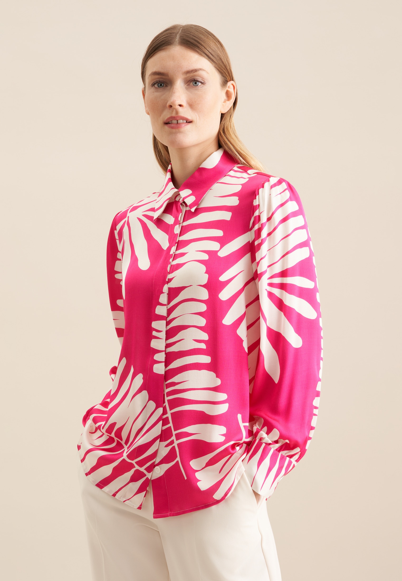 seidensticker Hemdbluse "Schwarze Rose", 1/1 Kragen Blätter günstig online kaufen