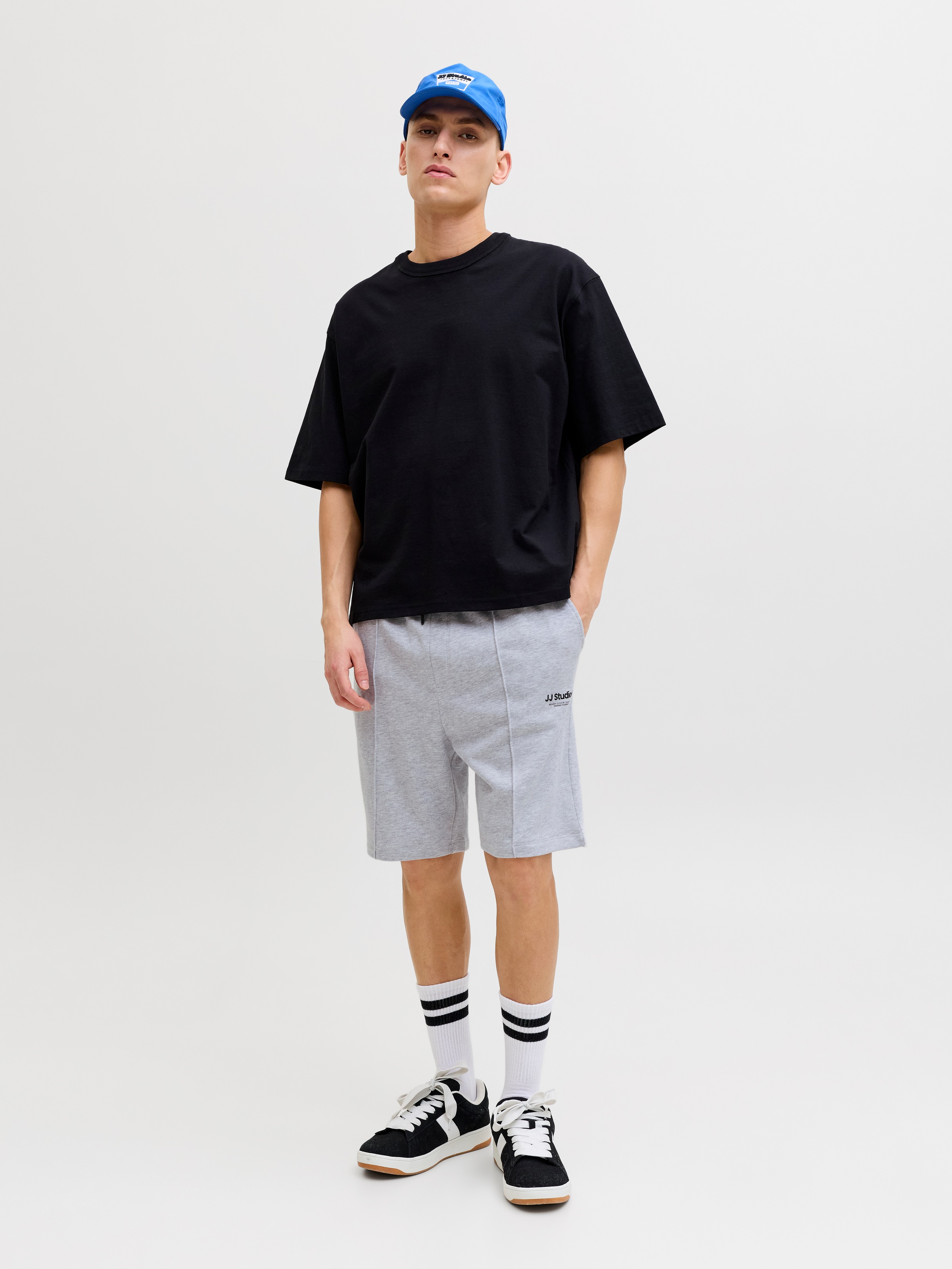 Sweatshorts JACK & JONES "JPSTKANE SOHO SWEAT SHORTS MID SN", Herren, Gr. M, N-Gr, light grau melange, Sweatware, Obermaterial: 80% Baumwolle, 20% Polyester, meliert, kniefrei, Hosen Sweatshorts, Baumwollmischung, loose fit 2
