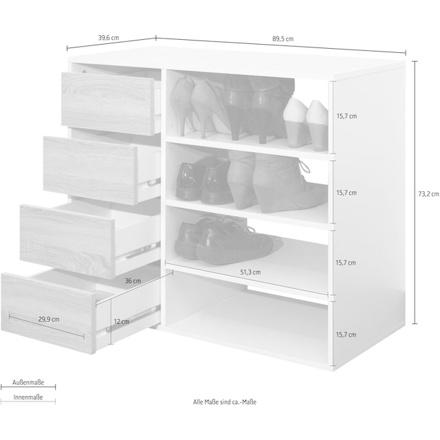 TemaHome Kleiderschrank »Tom«, ausziehbarer Kleiderschrank, Vorhang und viele  Fächer, Höhe 181 cm | BAUR