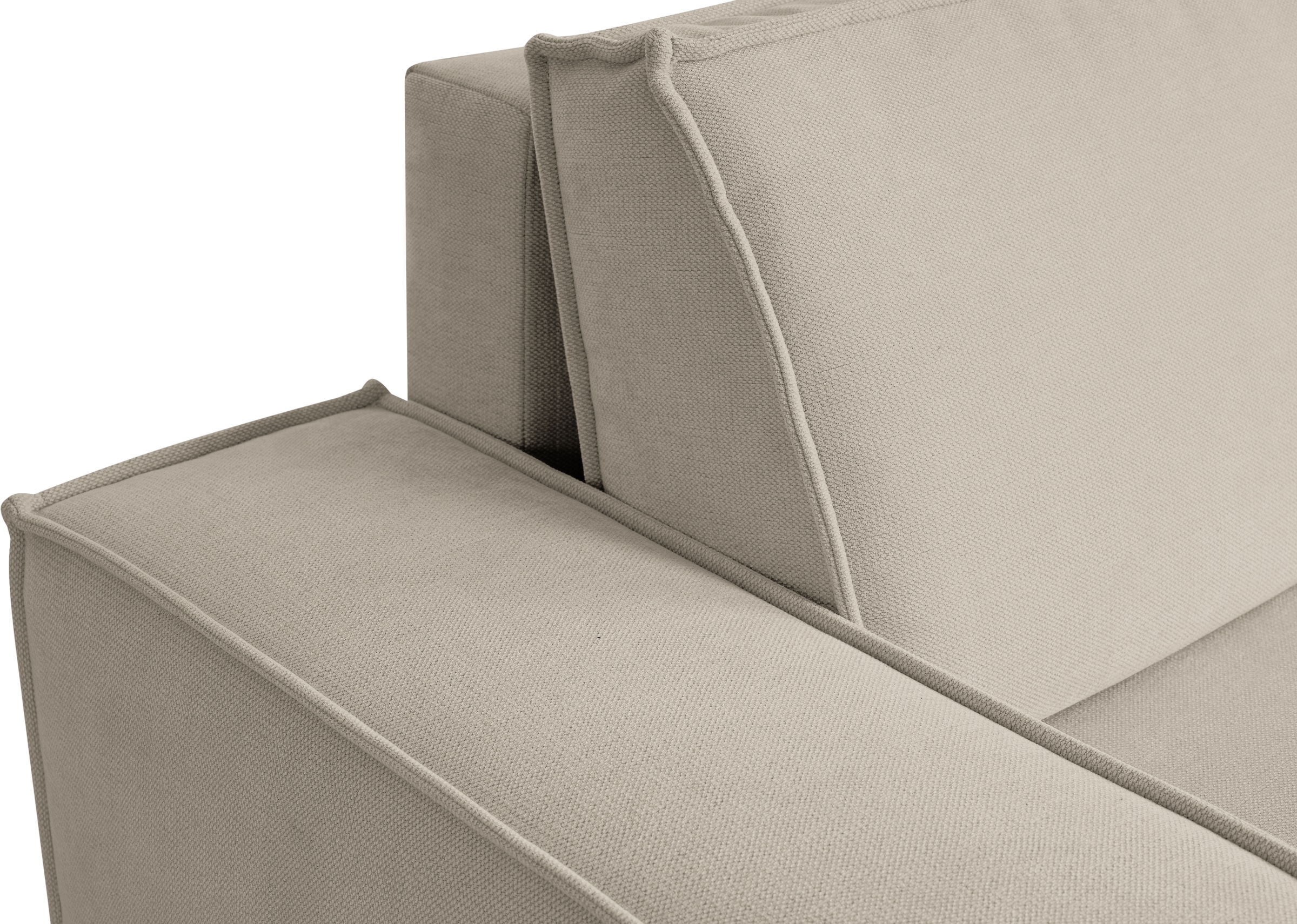 WERK2 Ecksofa »Treviso bequem, mit Bettfunktion und Bettkasten, Breite 267cm, L-Form« Moderne, teilmassive Polsterecke, Komfortpolsterung und losen Kissen.