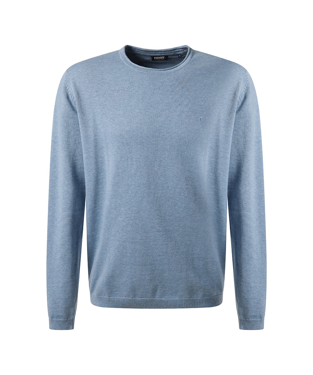 Pioneer Authentic Jeans Rundhalspullover, Ausschnitt mit Rollkante, Außennä günstig online kaufen