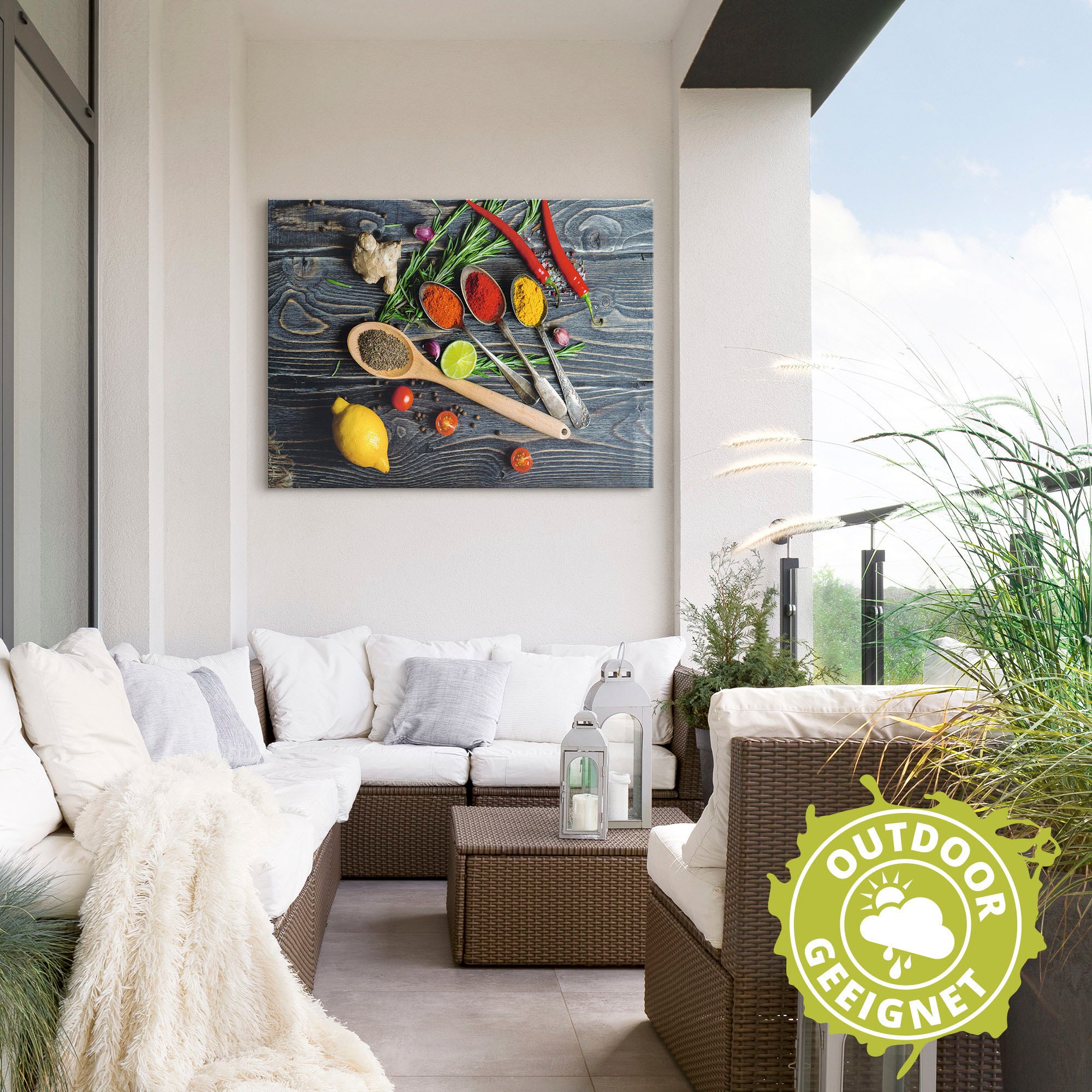 Artland Wandbild "Gewürze in Metalllöffeln" Lebensmittel 1 Stk. tlg. als Al günstig online kaufen