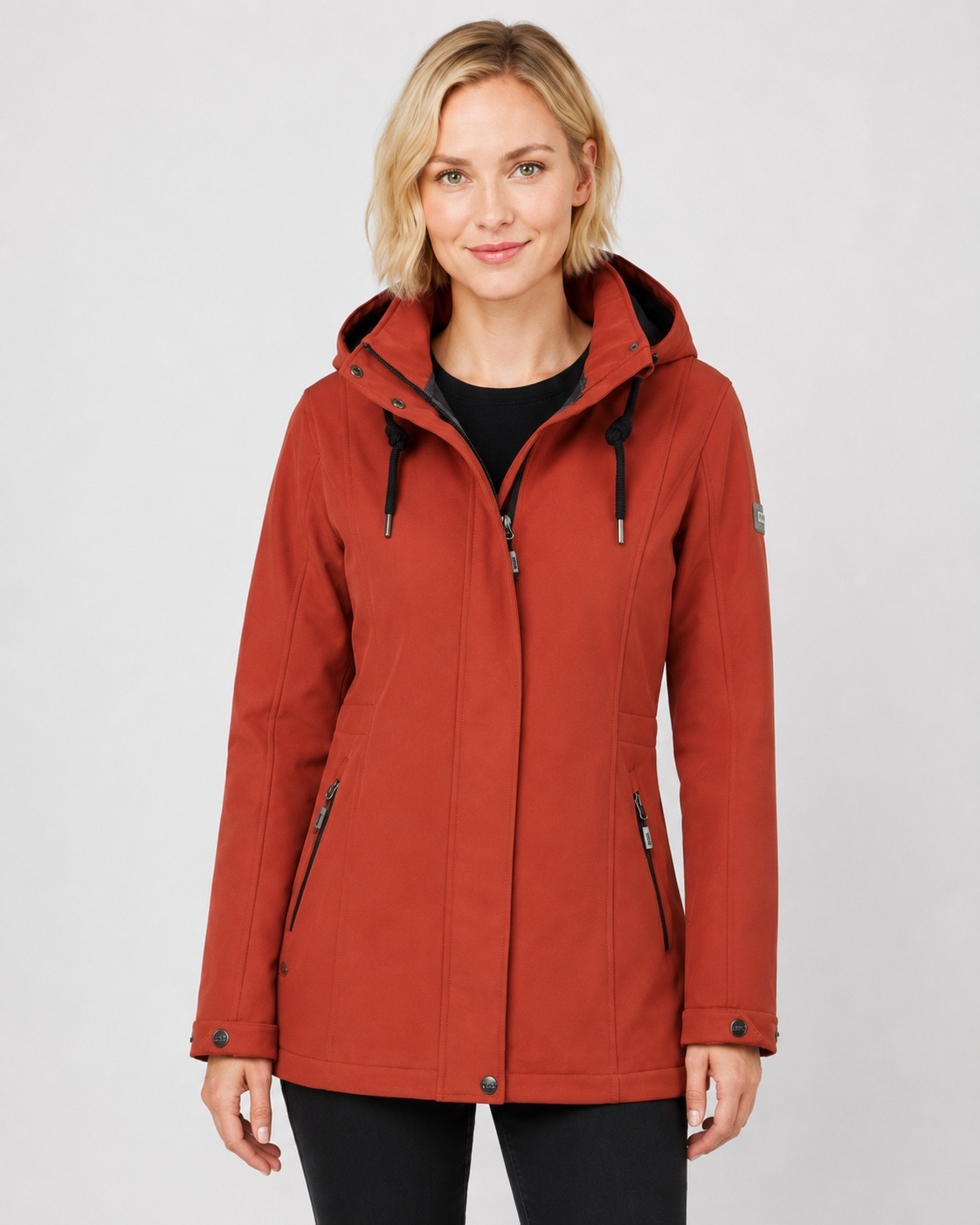 DEPROC Active "Softshellparka Neeke – 3-Lagen-Laminat mit Fleece-Innen" mit Kapuze mit abnehmbarer Kapuze