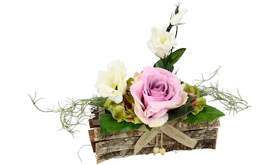 I.GE.A. Kunstpflanze »Gesteck Rose in Schale«, (1 St.) kaufen
