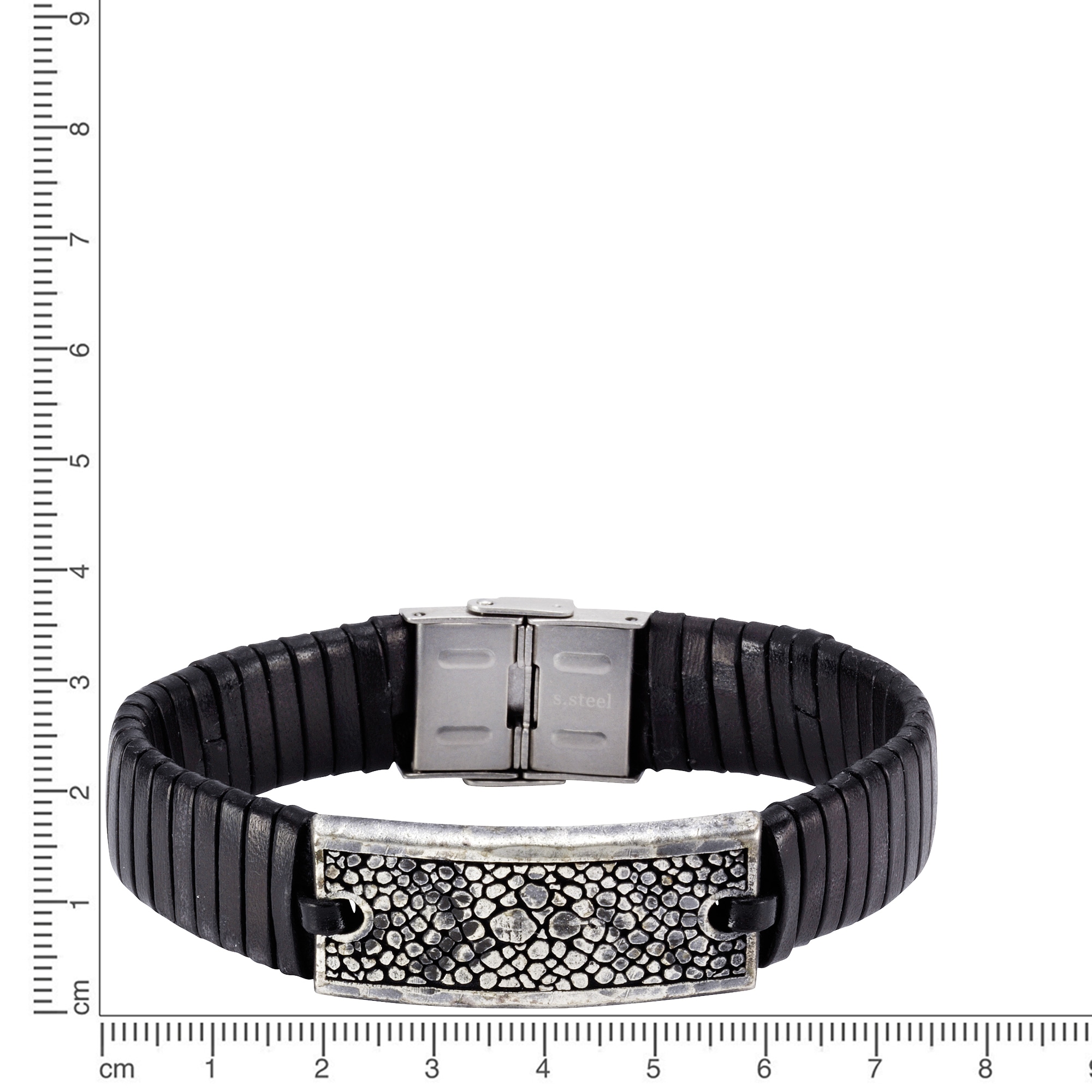 NOX Armband »Leder schwarz Edelstahl«