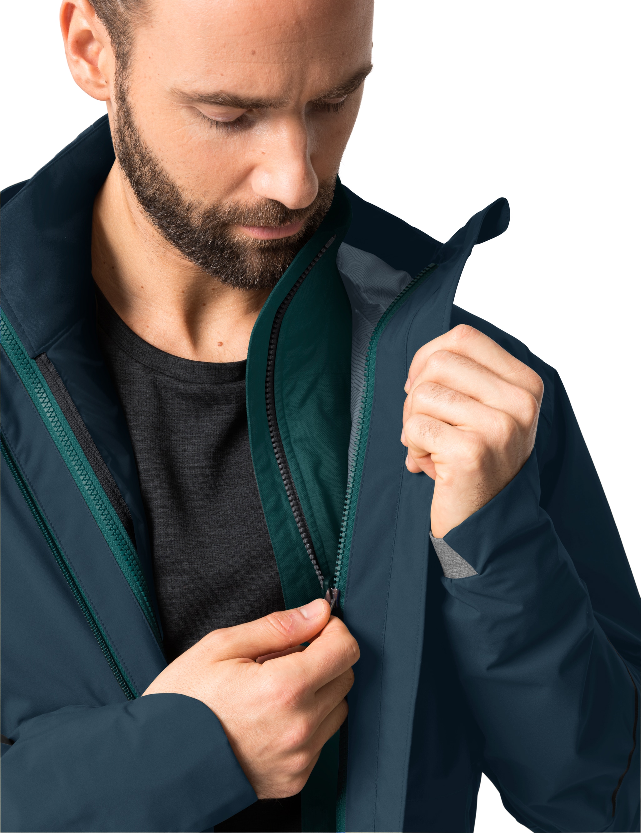 VAUDE 3-in-1-Funktionsjacke, mit Kapuze