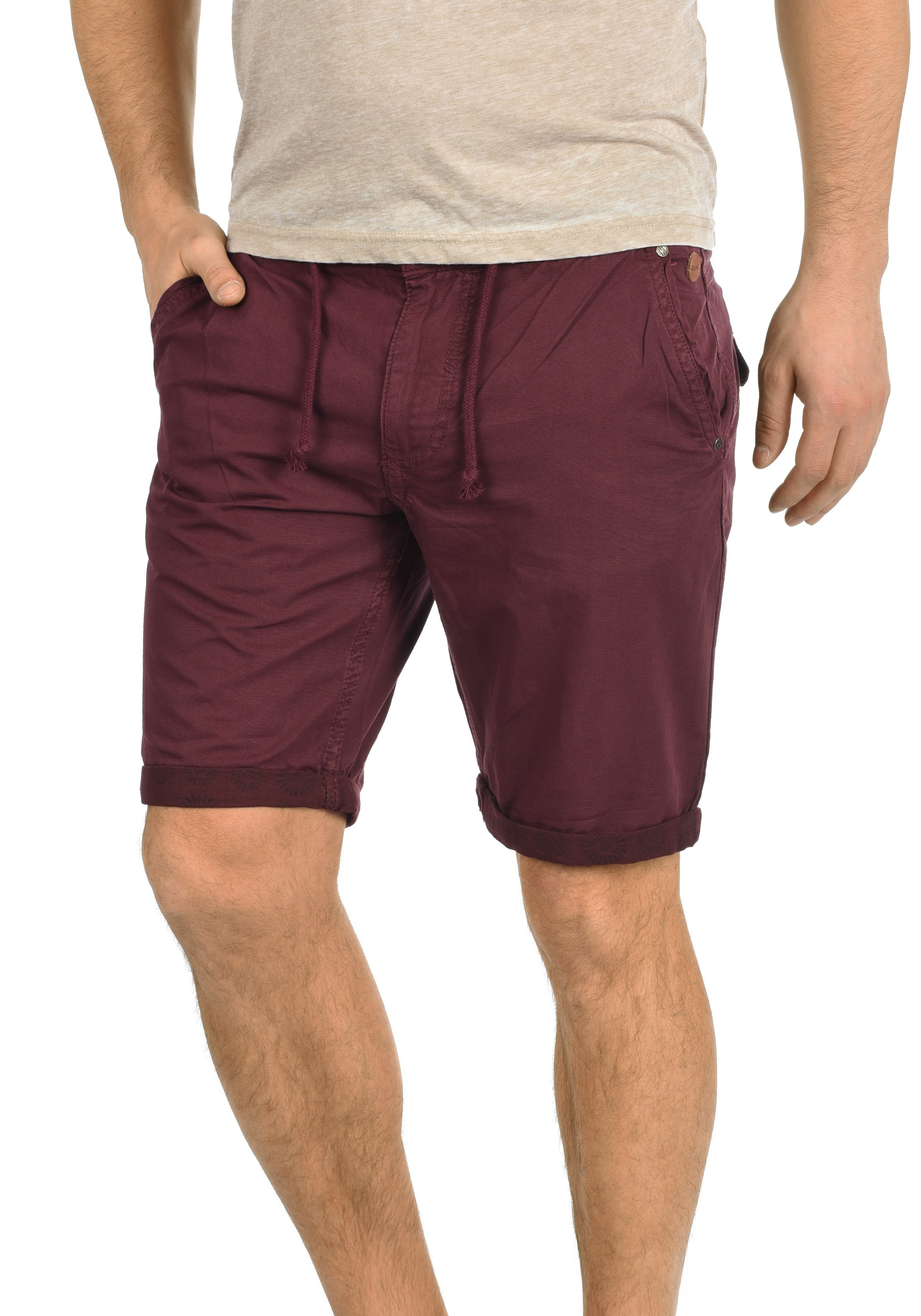 Blend Chinoshorts "BHClaudio" Chino Shorts mit Print am Saumumschlag günstig online kaufen