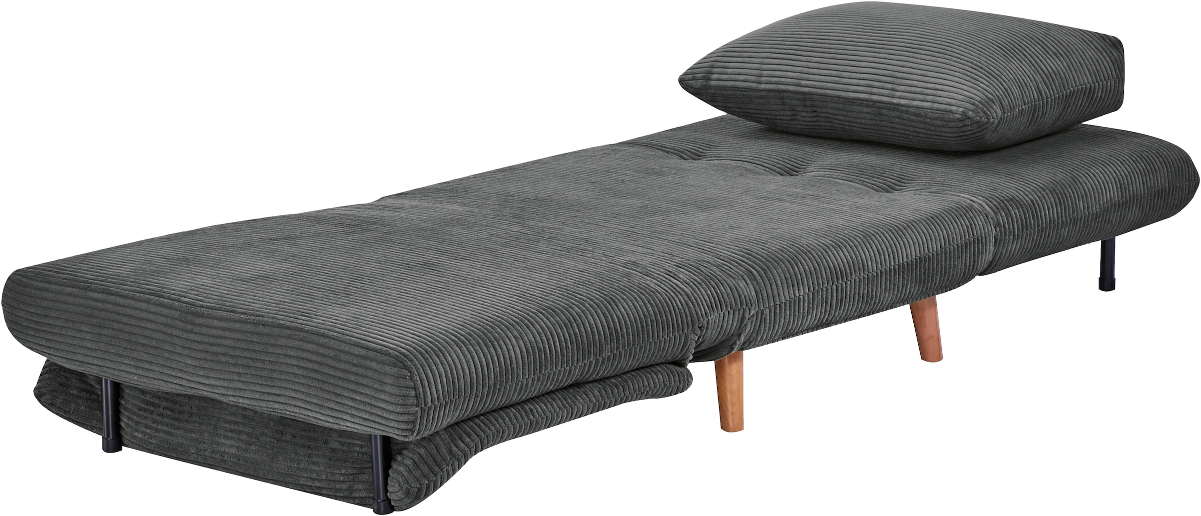 INOSIGN Sessel »AINSLEY«, wandelbar zum Gästebett, Schlafsofa, Webstoff u. Cord-Bezug
