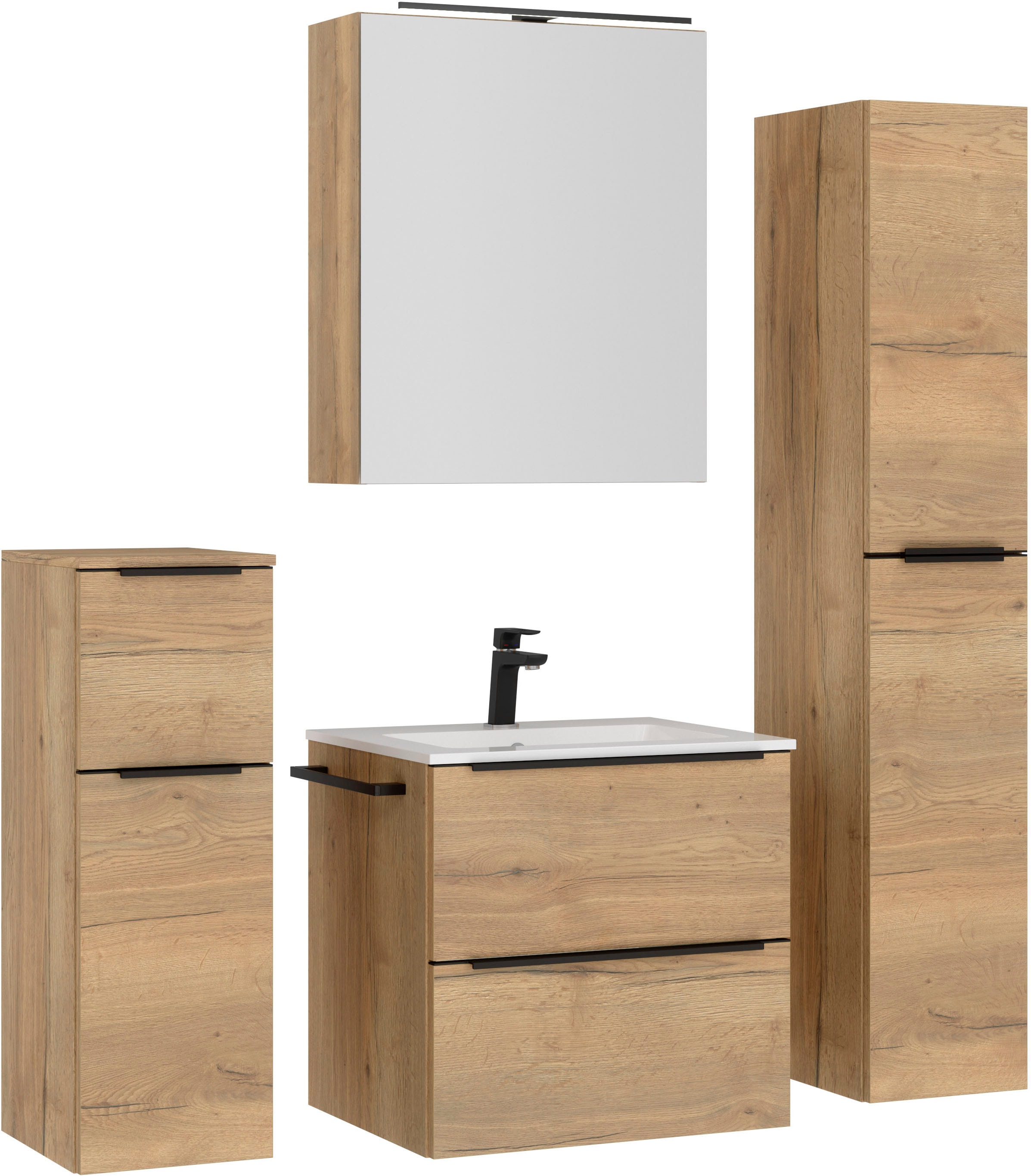 nobilia Badmöbel-Set "Levere" vormontiert, mit Soft-Close, 4 Stk. tlg. günstig online kaufen