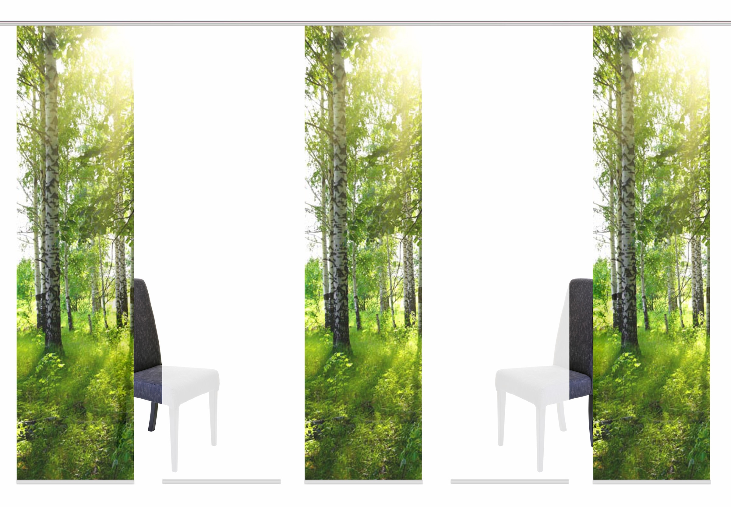 HOME WOHNIDEEN Schiebegardine "GALWAY" Klettband 5 Stk. tlg. HxB: 245x60, i günstig online kaufen