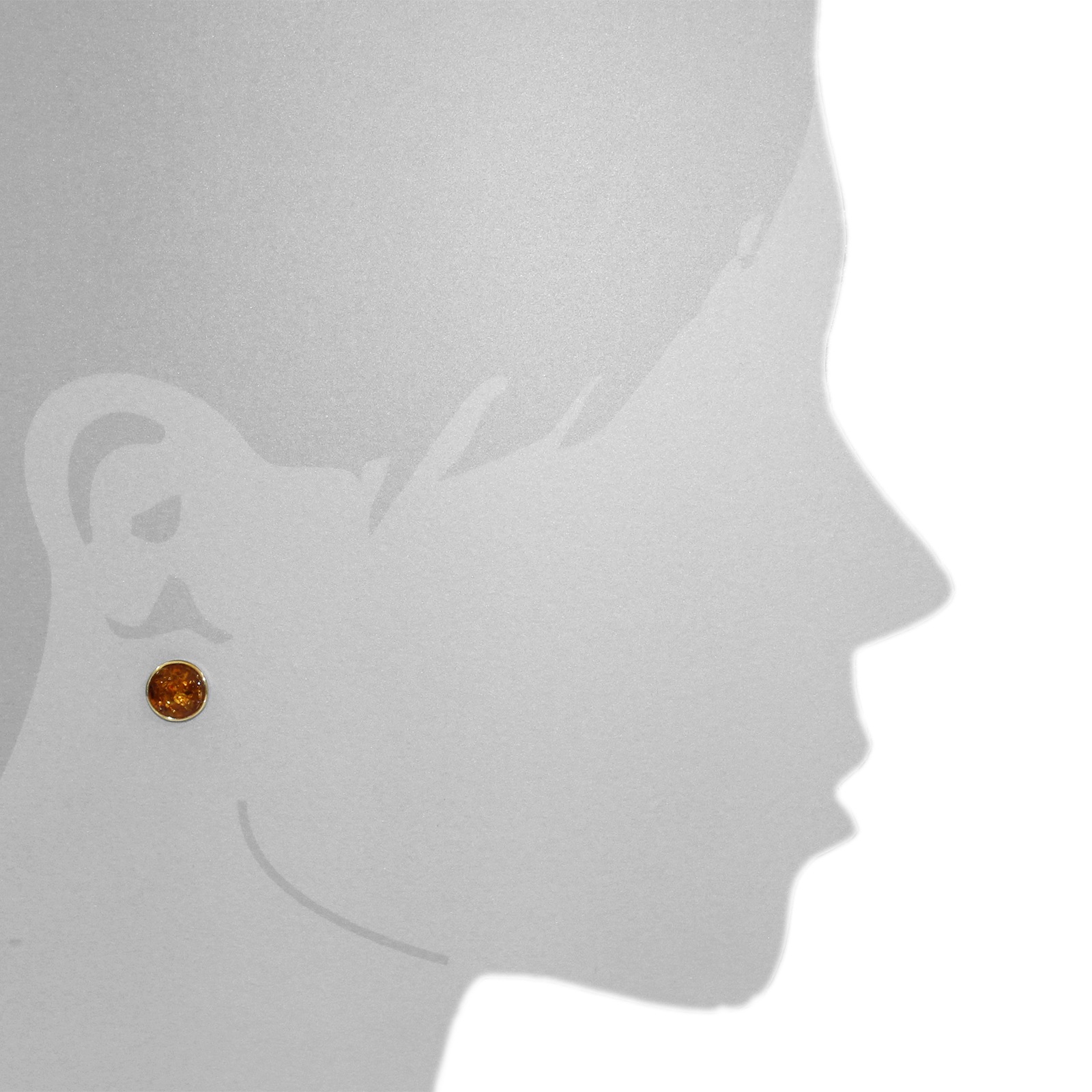 OSTSEE-SCHMUCK Paar Ohrstecker »- Frouke 10 mm - Gold 333/000 - Bernstein«