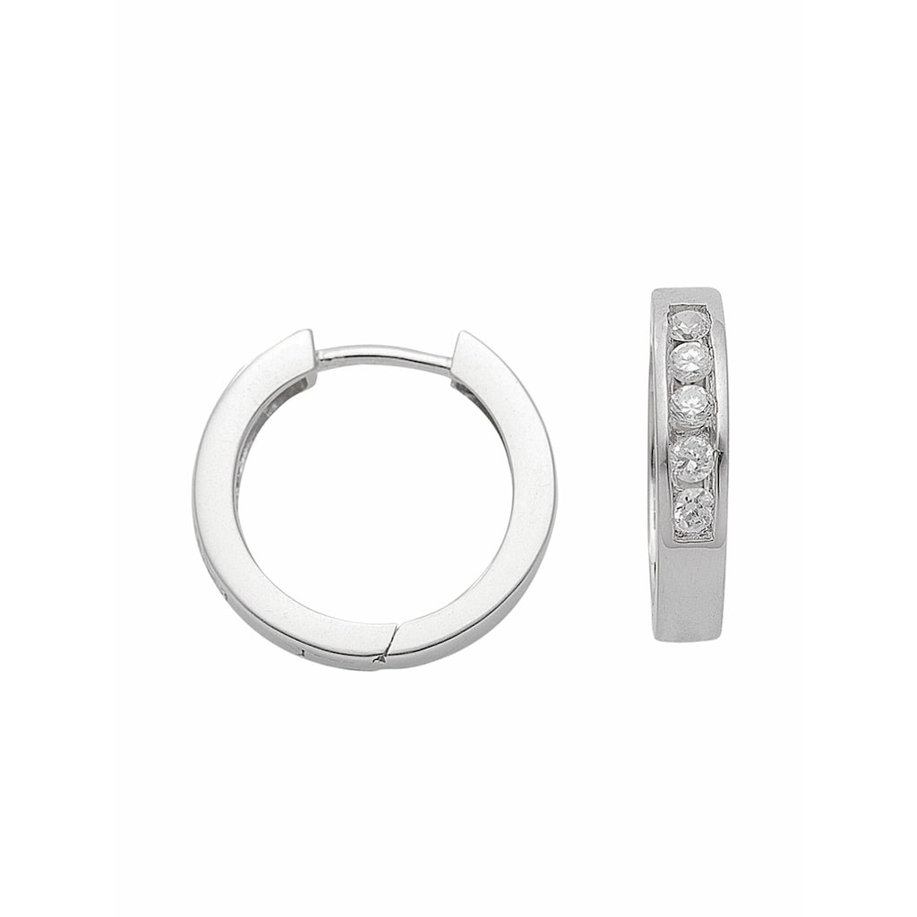 Adelia´s Paar Ohrhänger »925 Silber Ohrringe Creolen mit Zirkonia Ø 17 mm«
