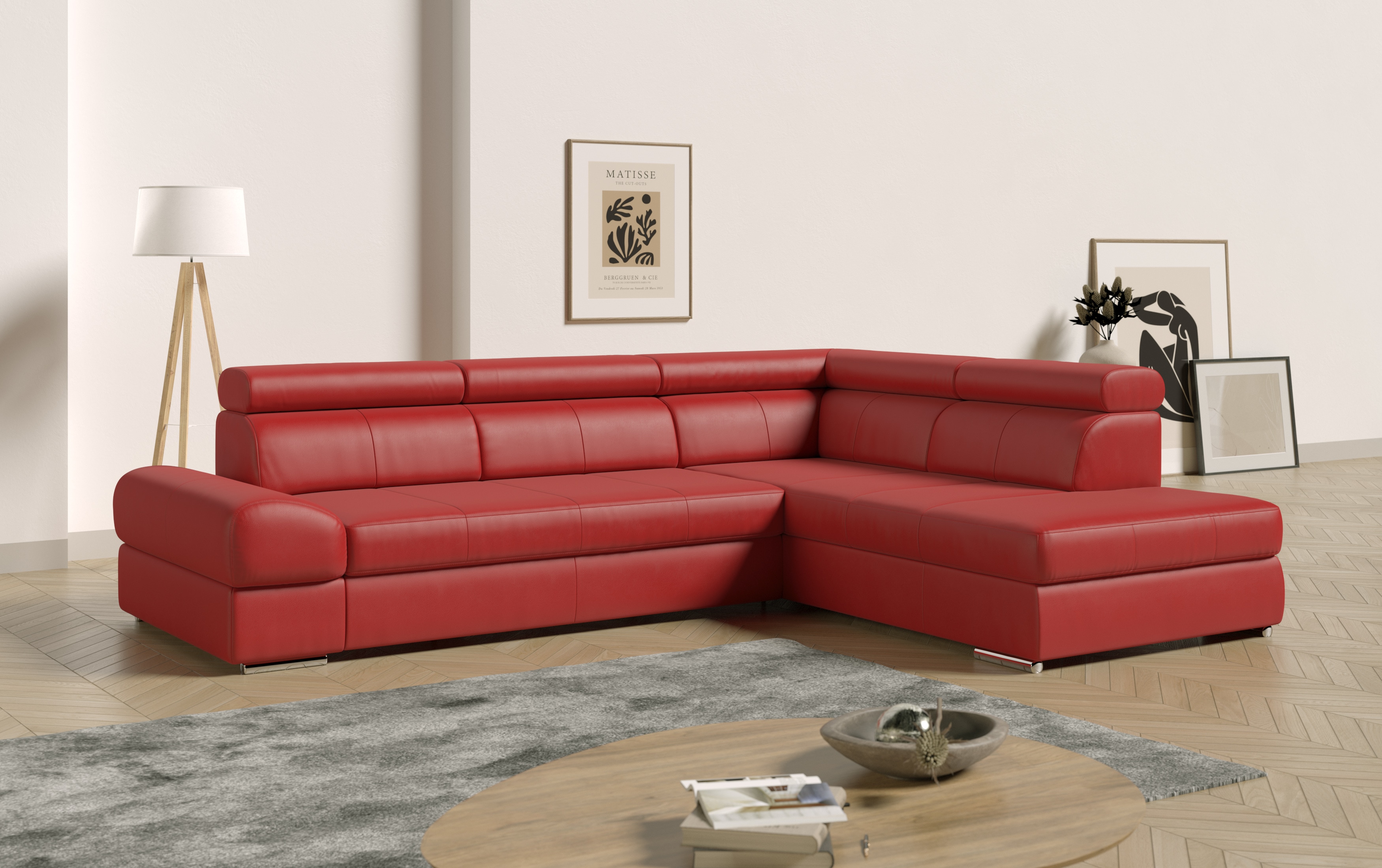 sit&more Ecksofa "Broadway L-Form" mit verstellbaren Kopfteilen, wahlweise mit Schlaffunktion