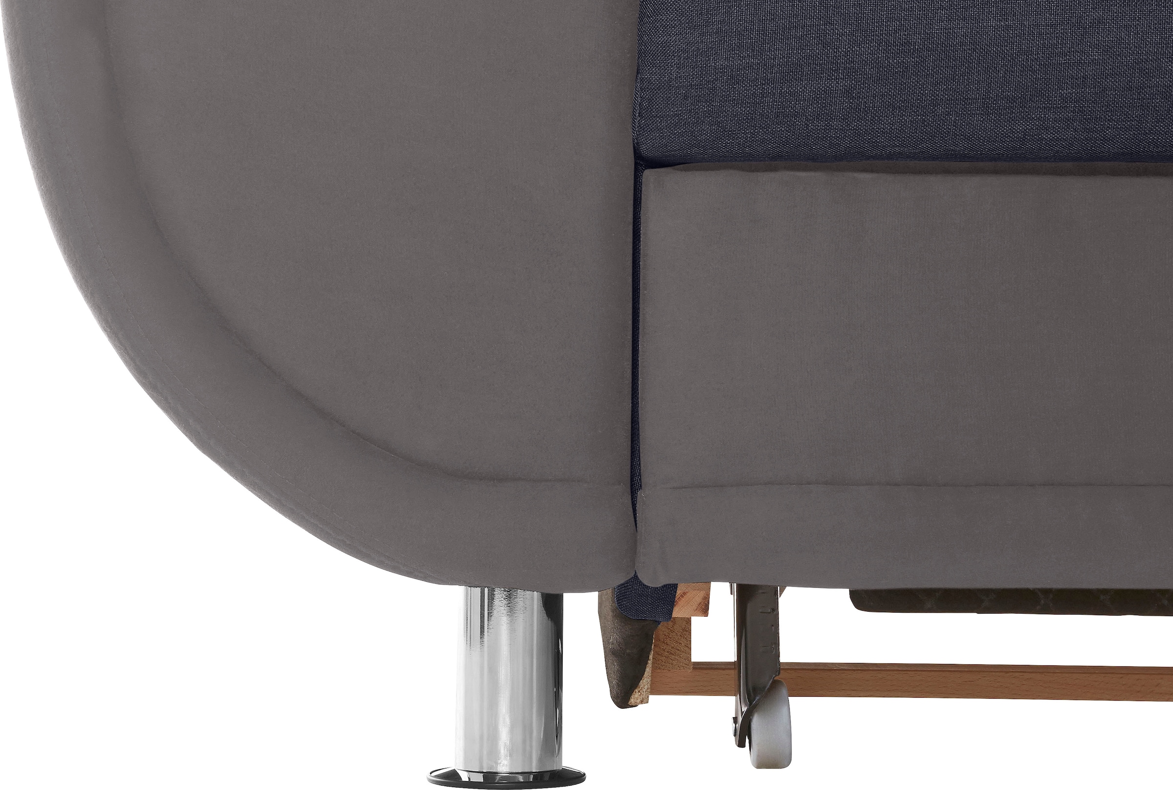 TRENDMANUFAKTUR Ecksofa »Rondo 3, zeitlos und bequem, Materialmix, breite Armlehnen, L-Form«, wahlweise mit Federkern für mehr Komfort, wahlweise mit Bettfunktion