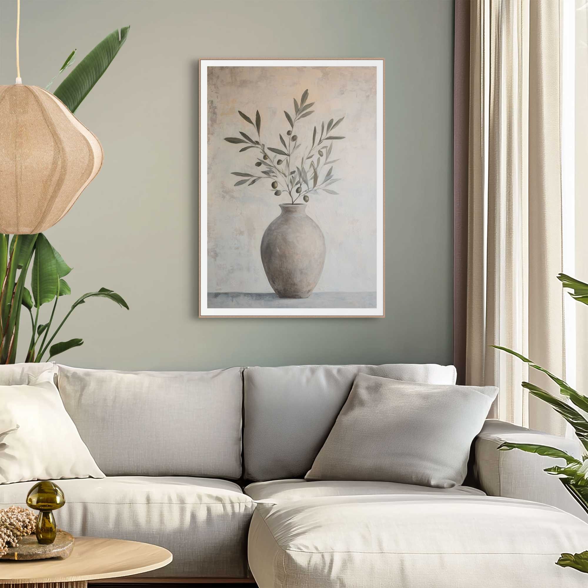 Reinders Poster "Oliven auf Vase", Wohnzimmer - Grün - MDF - Abstrakt - 50x günstig online kaufen