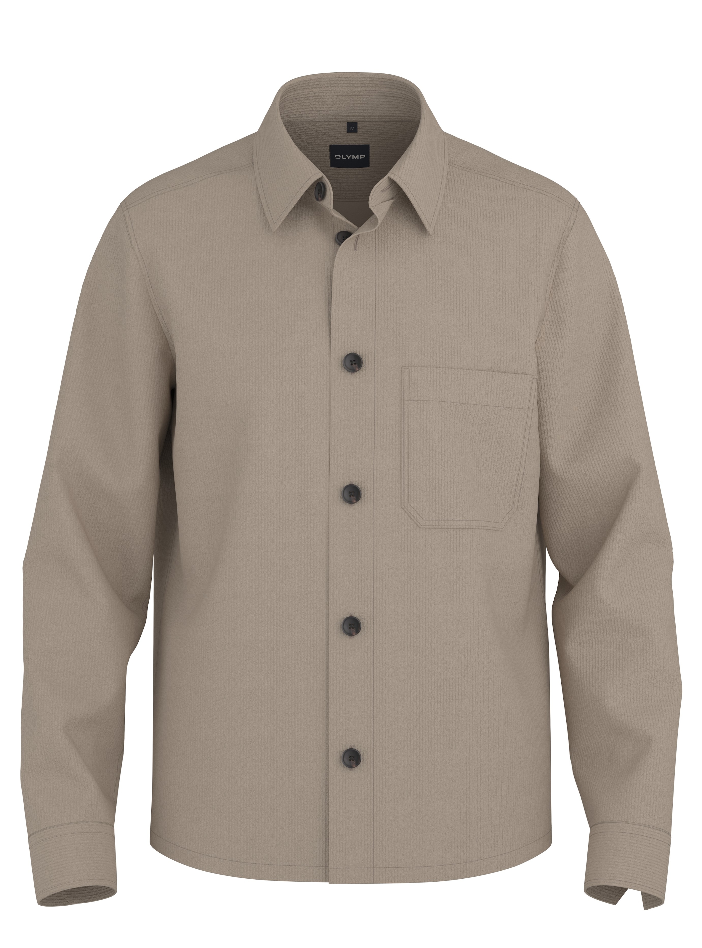 OLYMP Langarmhemd "Casual" aus Cord, Overshirt, Kentkragen