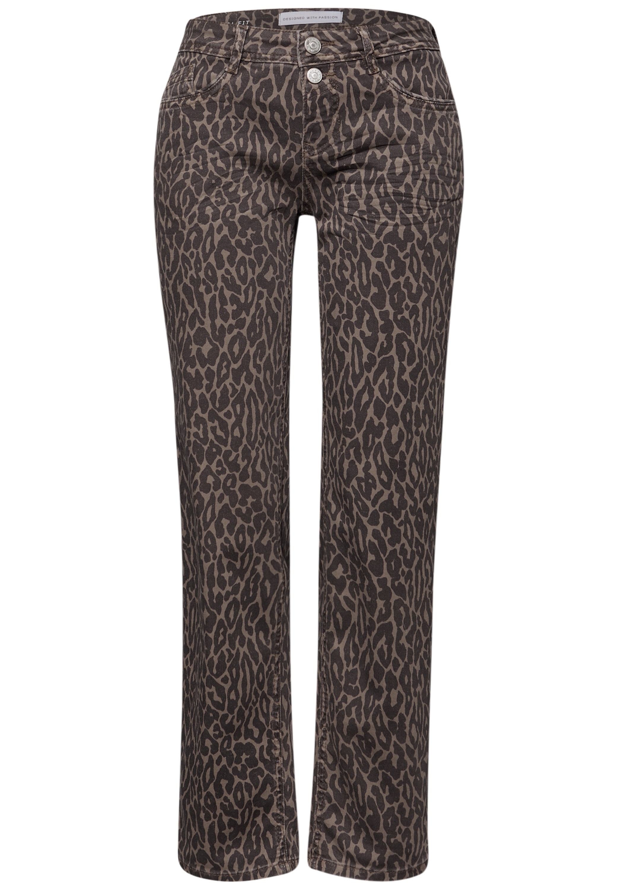 STREET ONE Comfort-fit-Jeans mit Leo-Muster