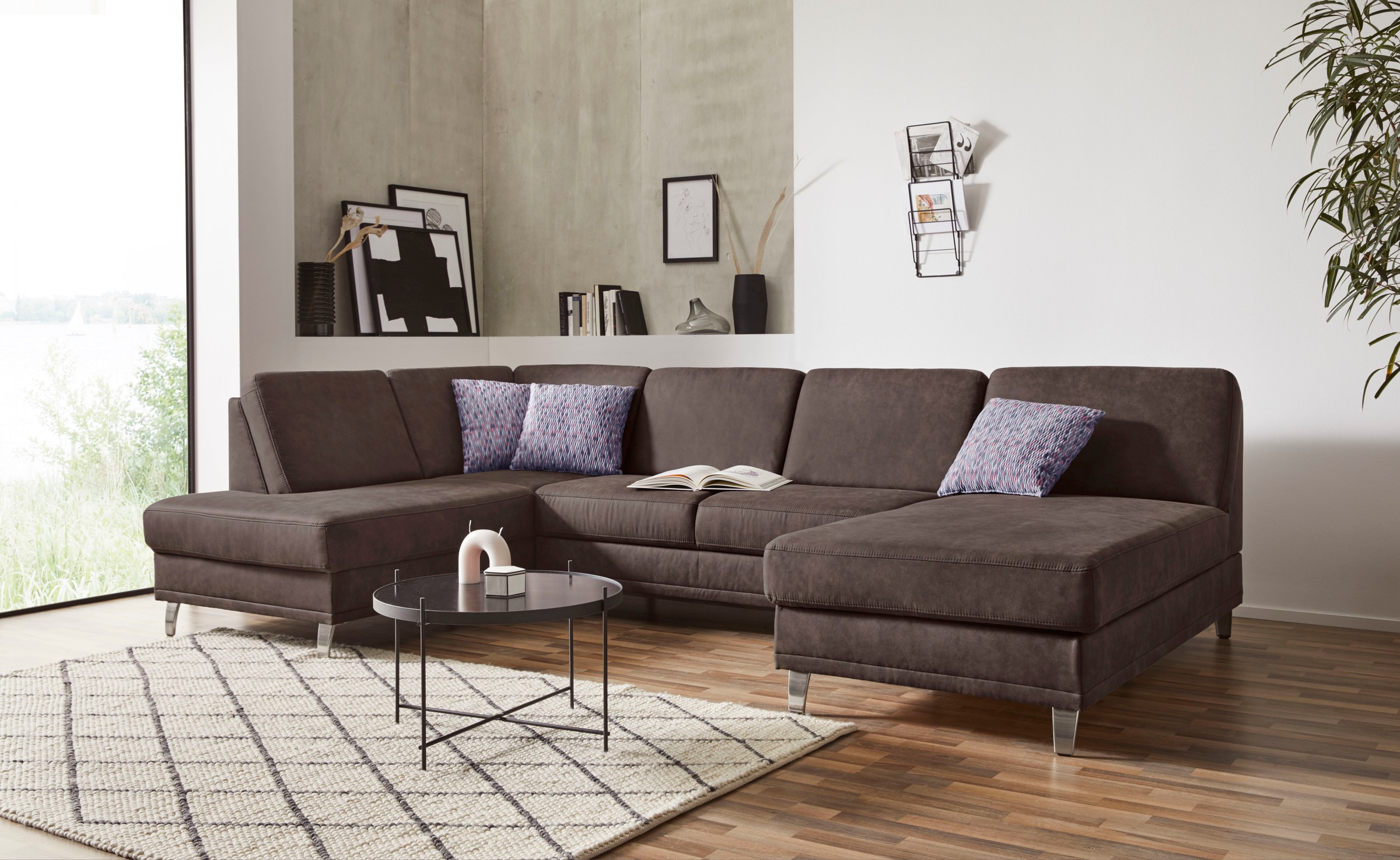 sit&more Wohnlandschaft "Clio U-Form" wahlweise mit Schlaffunktion und Bettkasten, inklusive Federkern