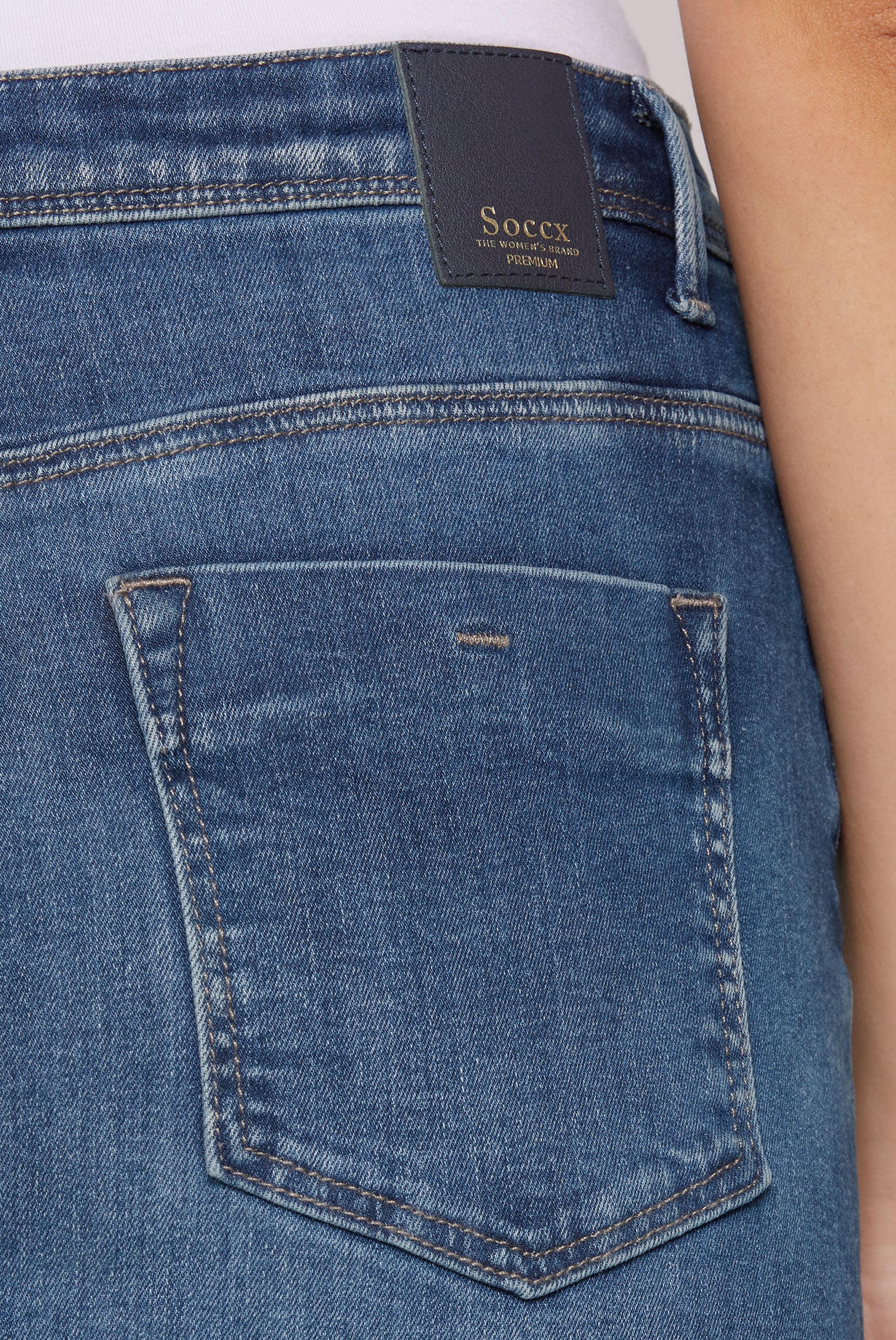 SOCCX Jeansrock, mit Gehschlitz