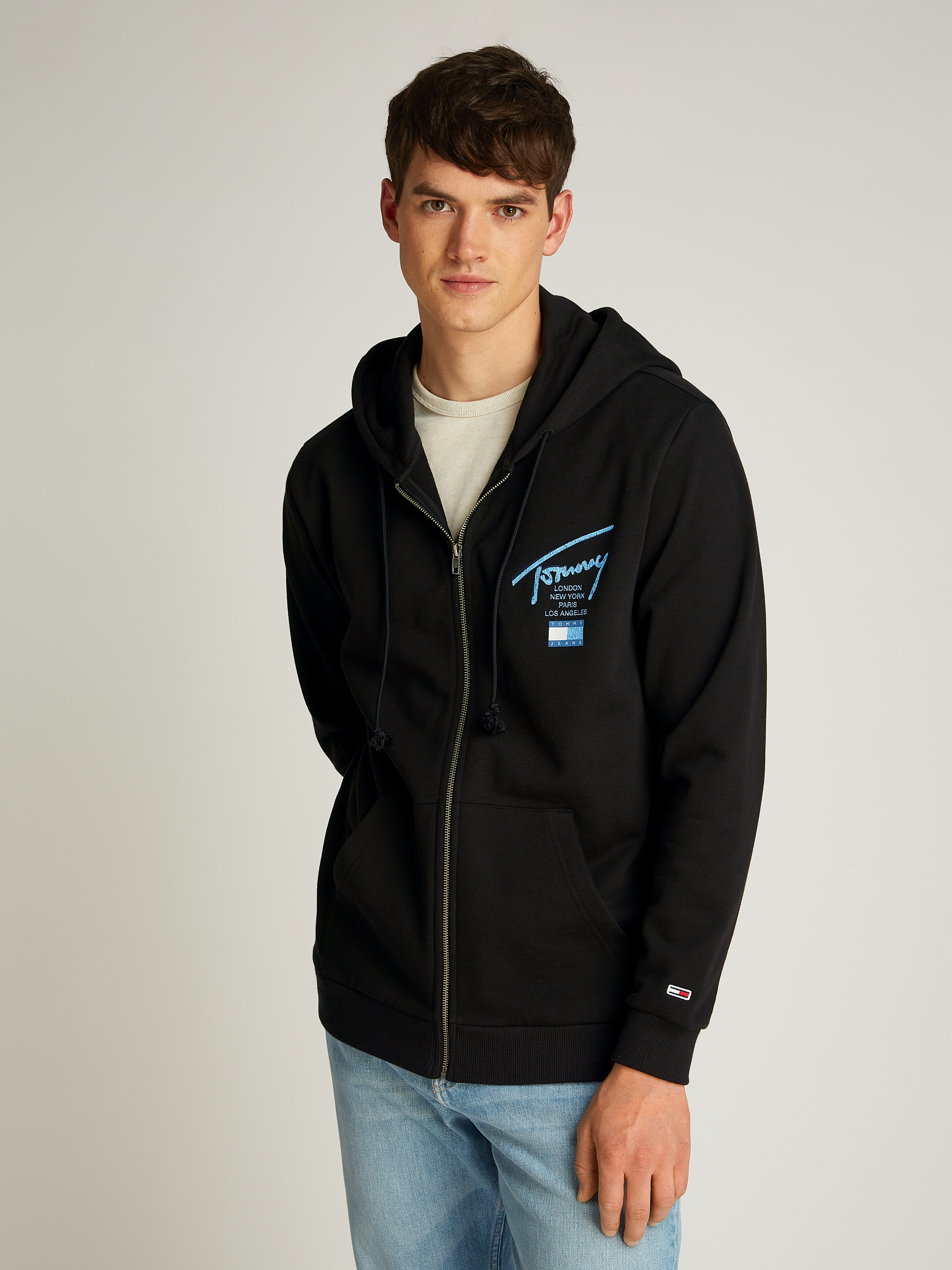 Tommy Jeans Sweatjacke "TJM REG SIG TWIST ZIPTHRU EXT", mit großem Logo am günstig online kaufen