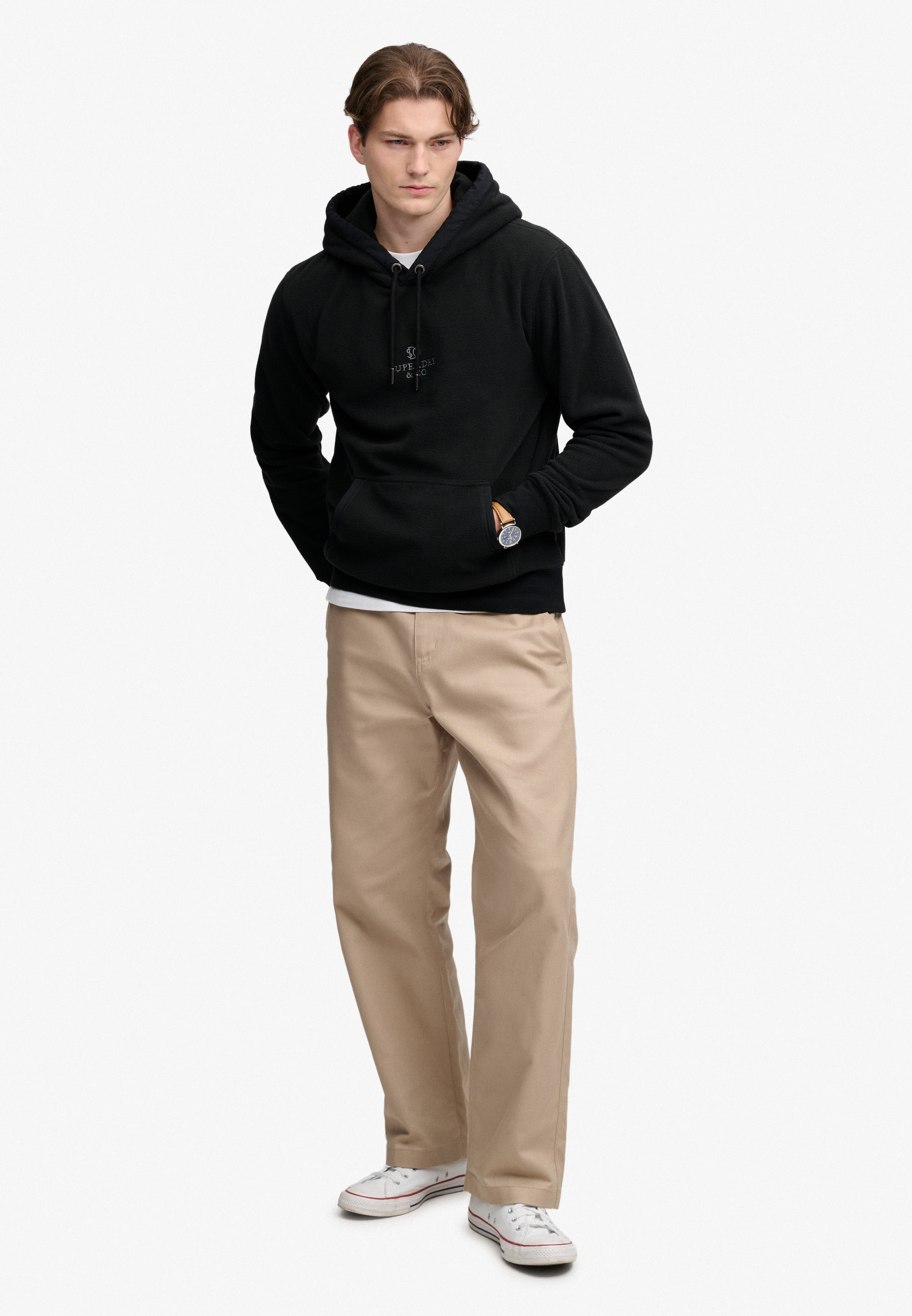 Superdry Kapuzensweatshirt »MICRO LOGO FLEECE HOOD«, Kunstfaser, loose fit
