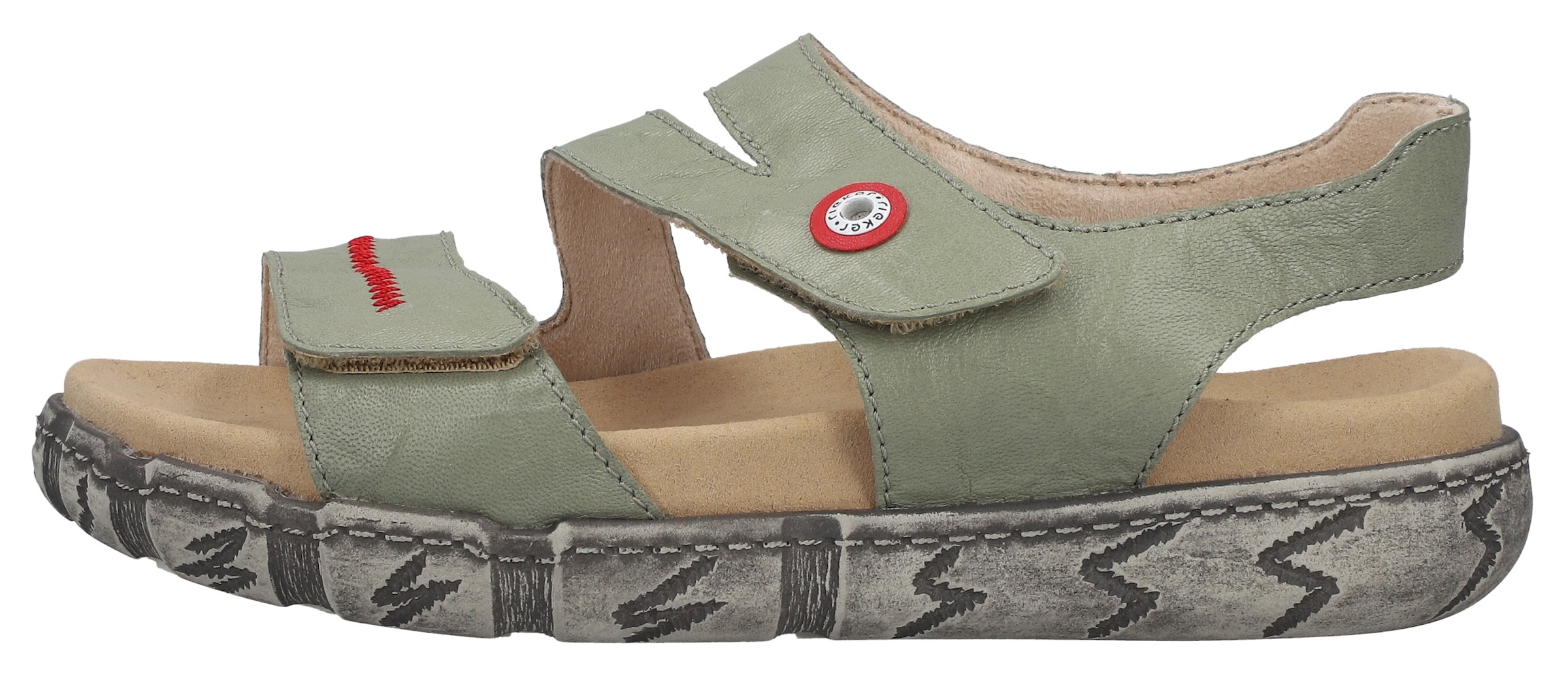 Rieker Sandale  Sommerschuh, Klettsandale mit Ziernaht