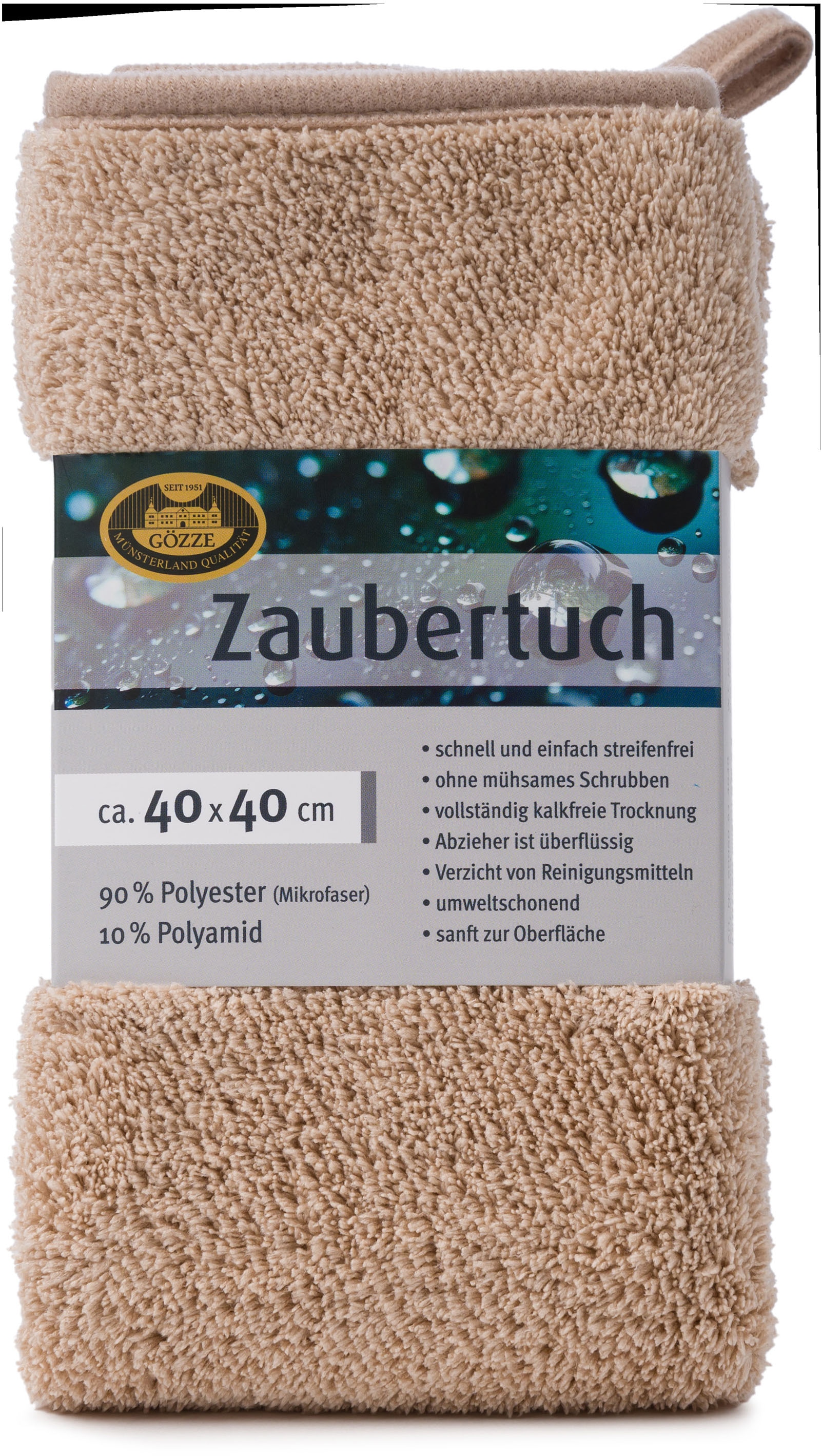 Gözze Mikrofasertuch »Zaubertuch« (Mikrofaser 40 cmx40 cm Set, 2 Stk. tlg. hohe Wasseraufnahme, extrem saugstark, zum reinigen und trocknen
