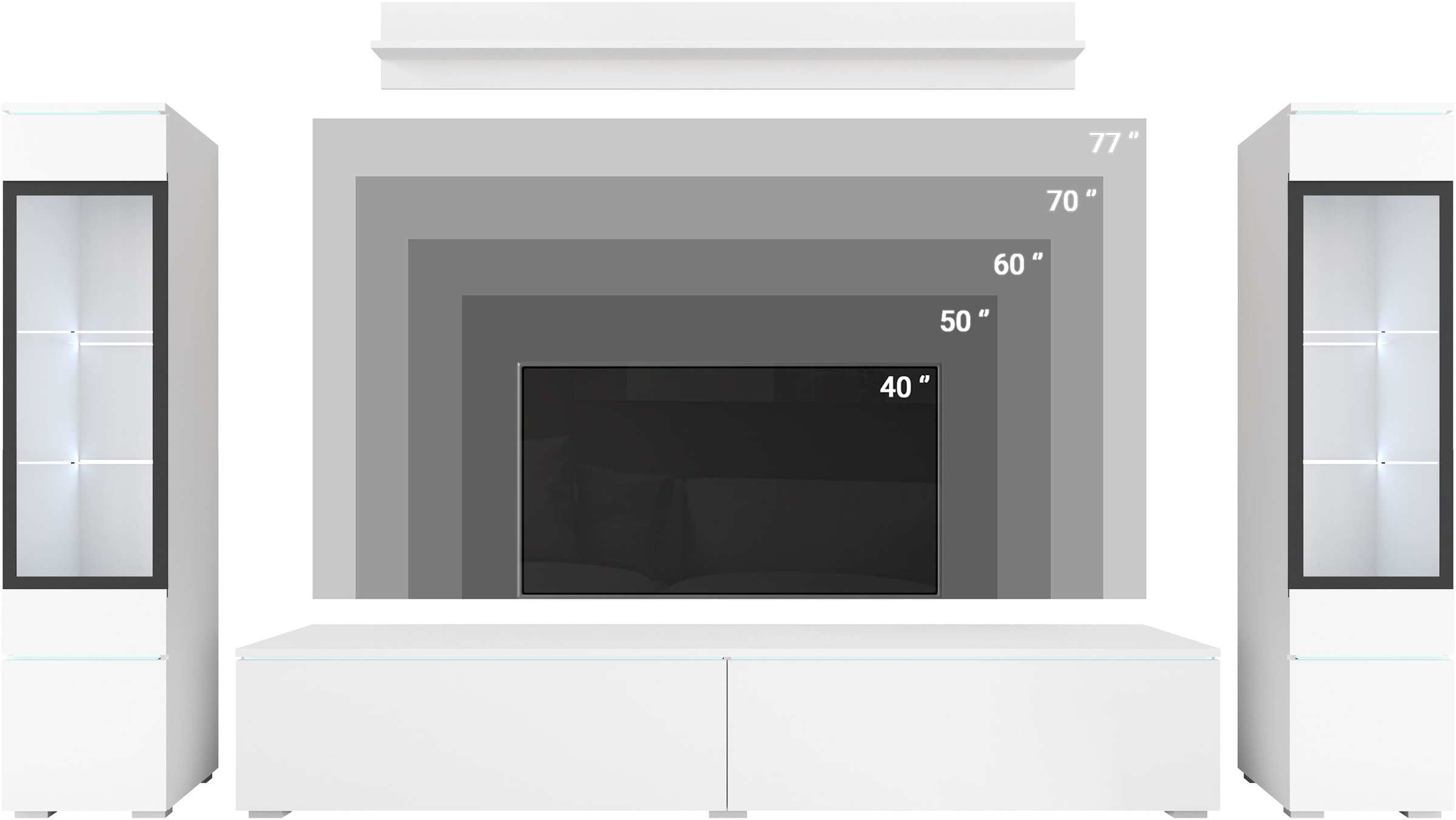 Home affaire Wohnwand "VERA II" Komplett-Set, 4 Stk. tlg. günstig online kaufen