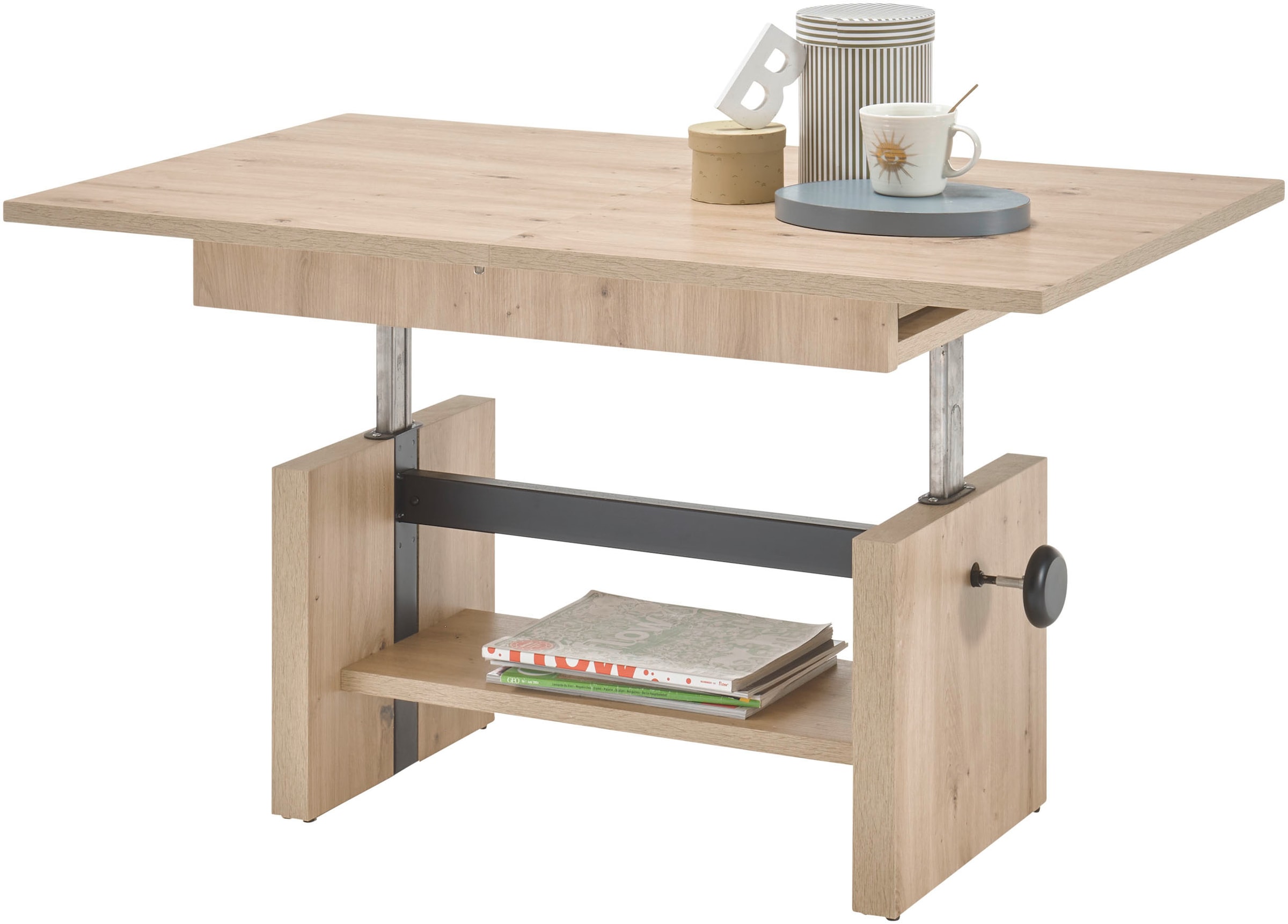 Stolkom Couchtisch »Event höhenverstellbar, ausziehbar, BxHxT 110-150x48-63x65 cm«, Höhenverstellbar mit Liftmechanik und ausziehbar in 3 Farbausführungen
