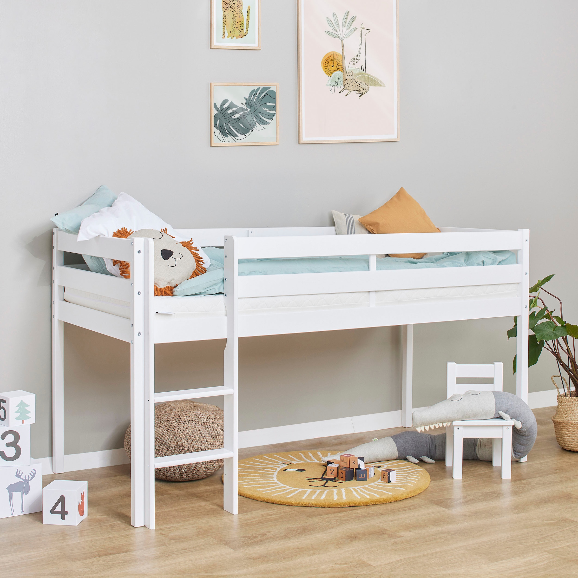 Hoppekids Spielbett »ECO COMFORT, Hochbett, in 2 Einzelbetten teilbar«, Höhe 72cm, Farbe & Größe & Matratze
