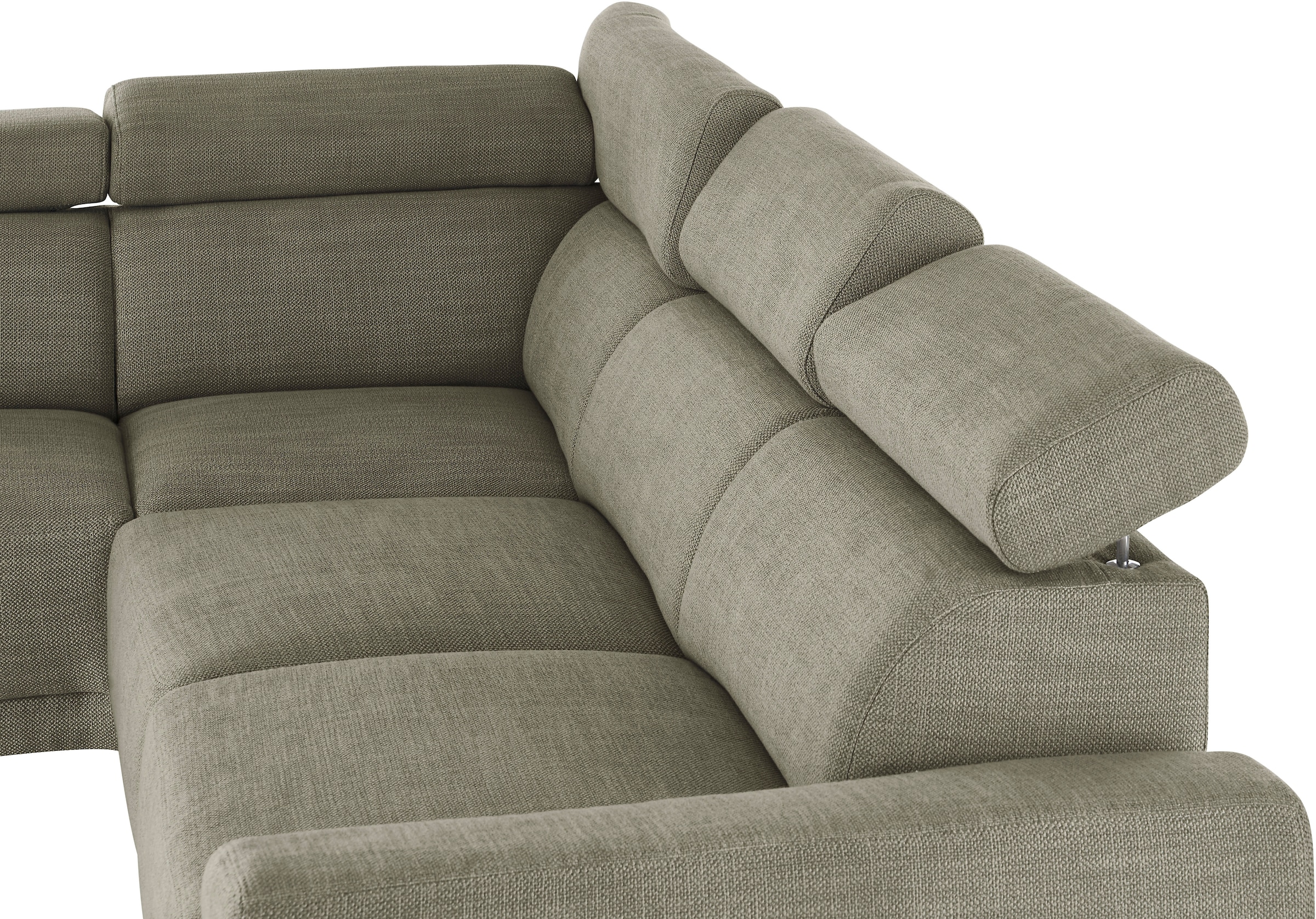 3C Candy Ecksofa »Greve Sofa immer mit manuelle Kopfteilverstellungen, modern, elegant« wahlweise motorischer Sitzvorzug, bequem und zeitlos, L-Form