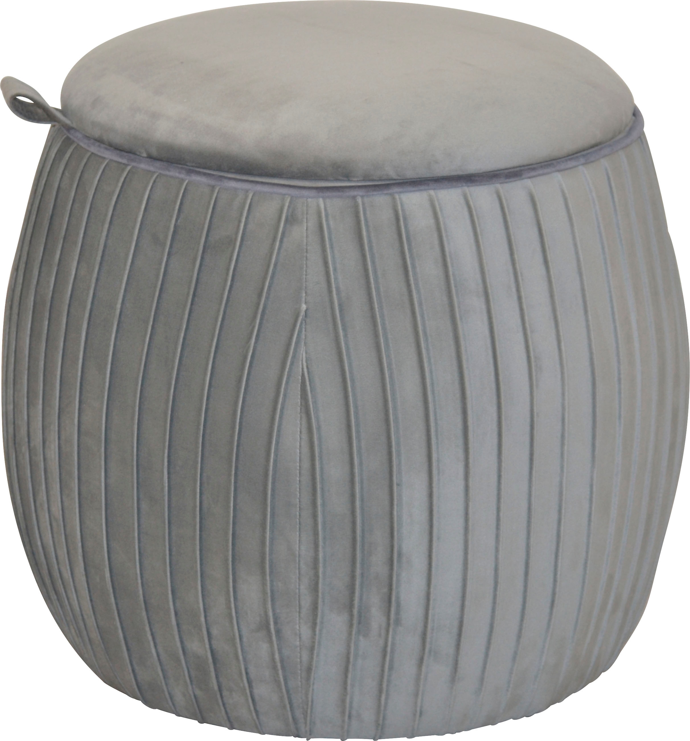 Stauraumhocker HOME AFFAIRE, grau, B:49cm H:46cm T:49cm, Samtbezug 100% Polyester, Hocker