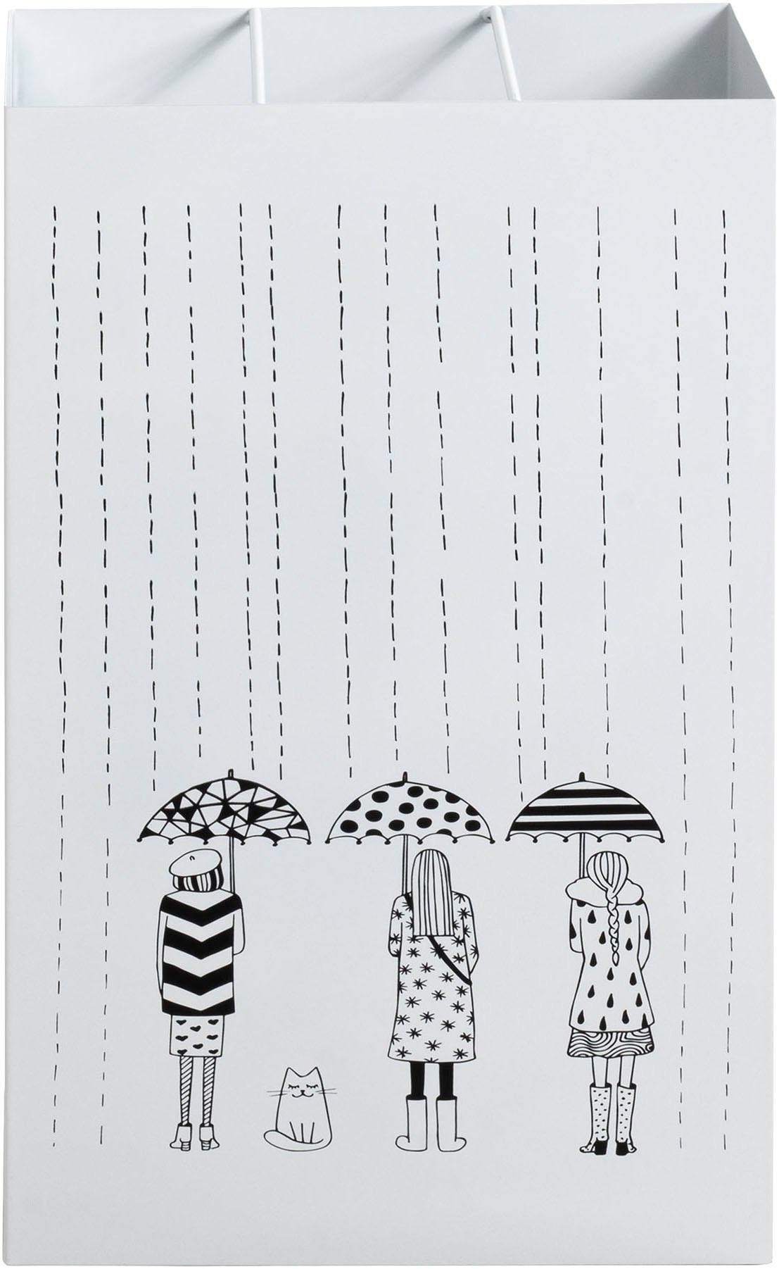 HAKU Schirmständer »Regenschirmständer, Schirmkorb« rechteckig - aus Metall Weiß - B/T/H 30/16/48 cm