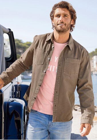 Hemdjacke »Overshirt Regular Fit,«, Outdoorhemd mit aufgesetzten Taschen aus Baumwolle